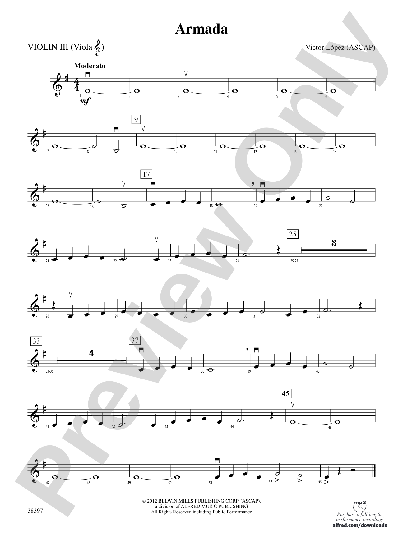 Armada: 3rd Violin (Viola [TC])