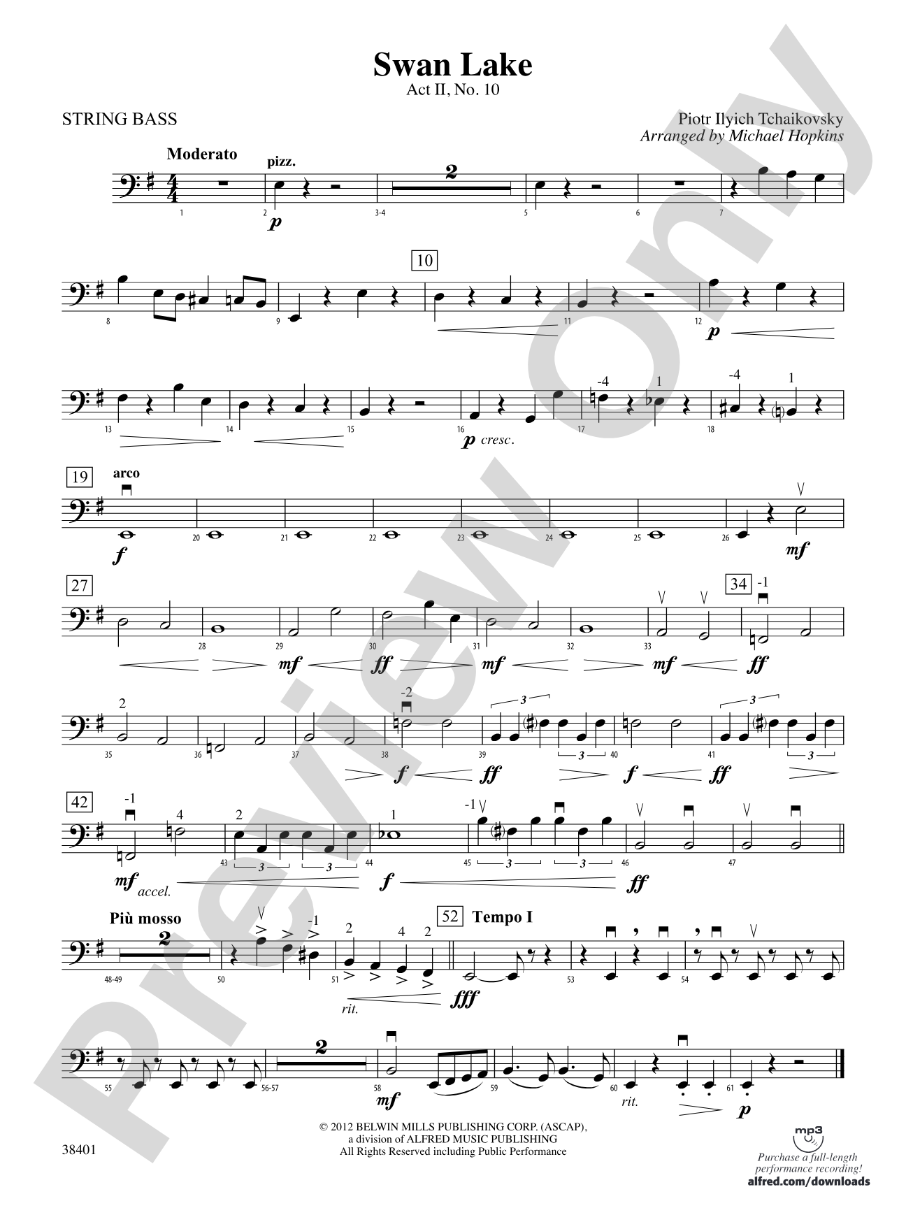 Swan Lake: String Bass