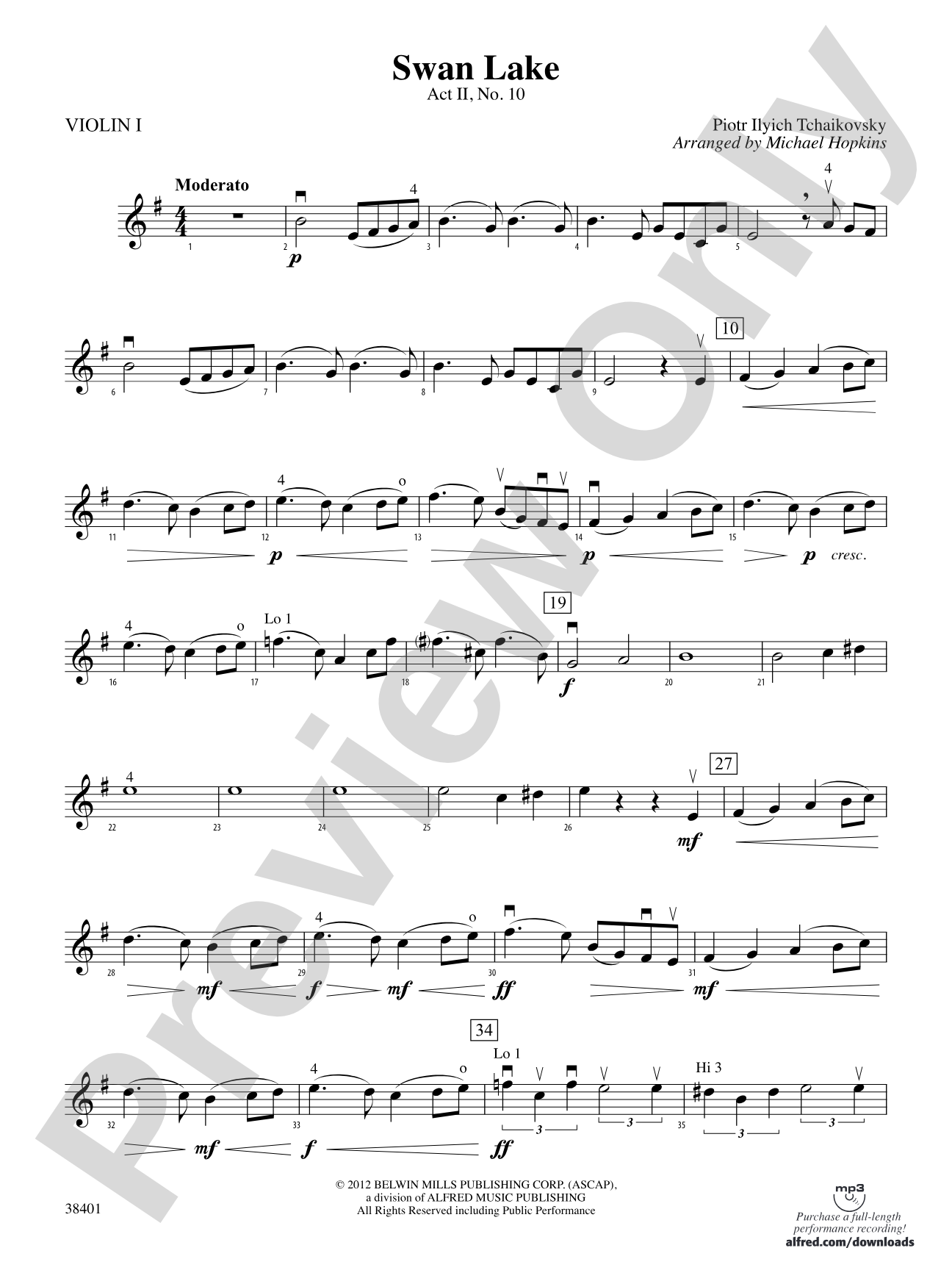 Swan Lake: 1st Violin