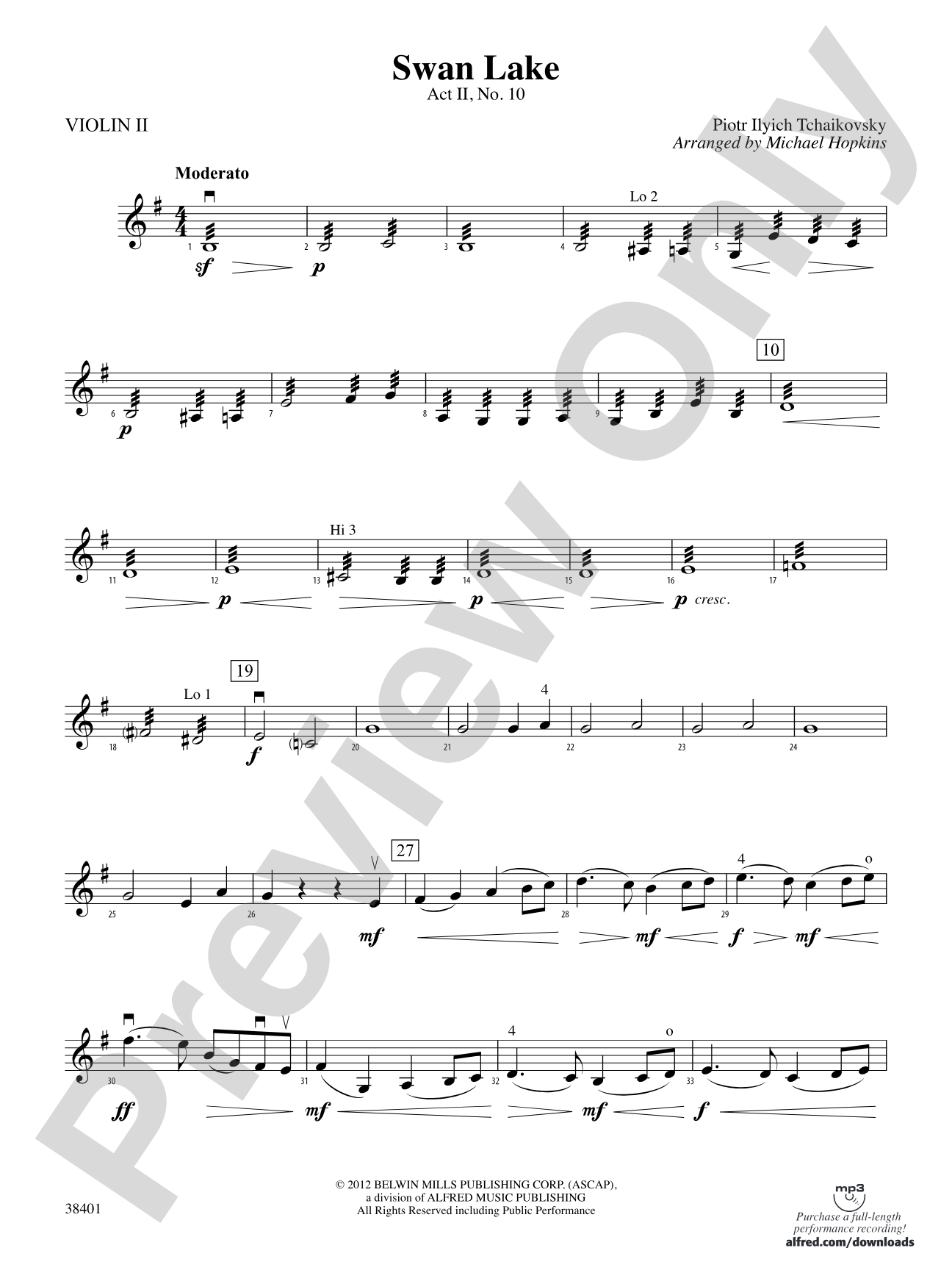Swan Lake: 2nd Violin