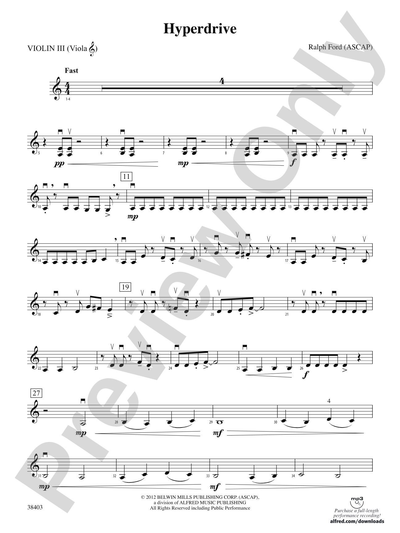 Hyperdrive: 3rd Violin (Viola [TC])