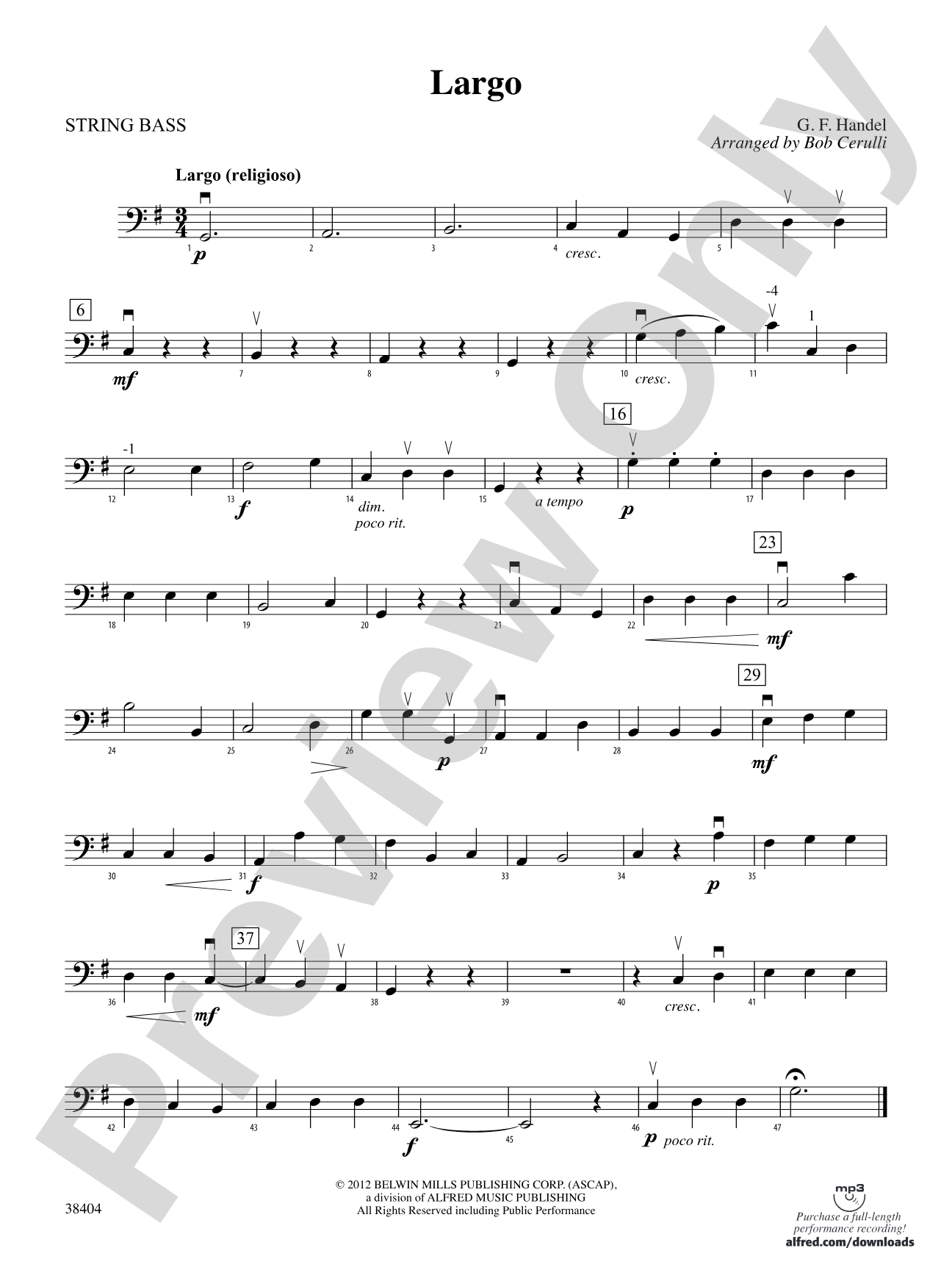 Largo: String Bass