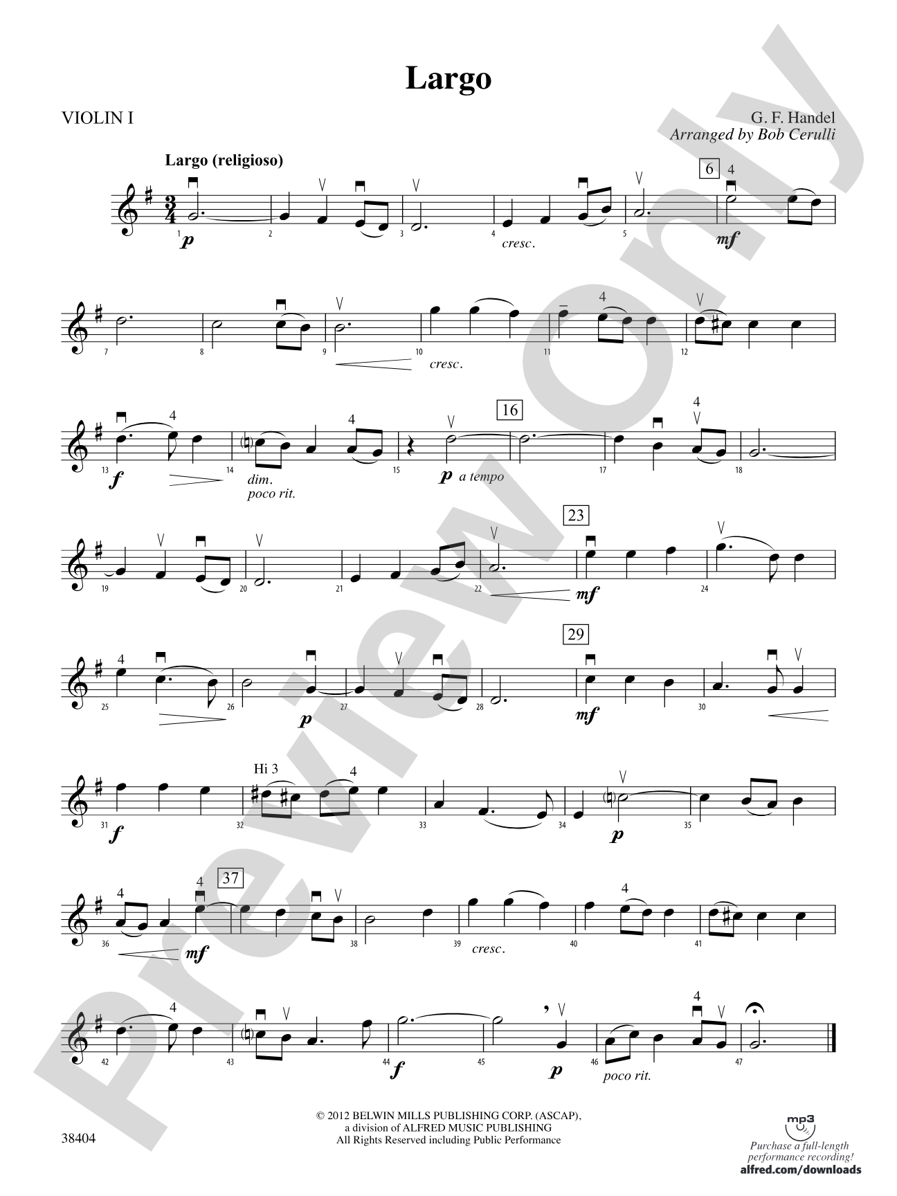 Largo: 1st Violin