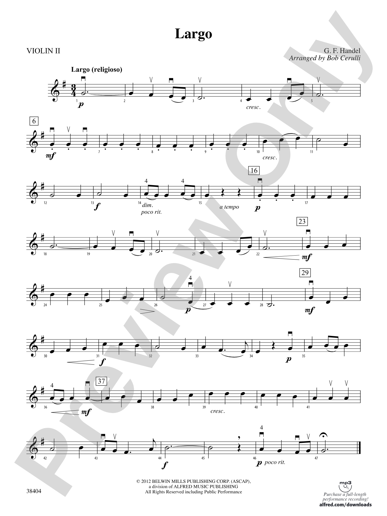 Largo: 2nd Violin