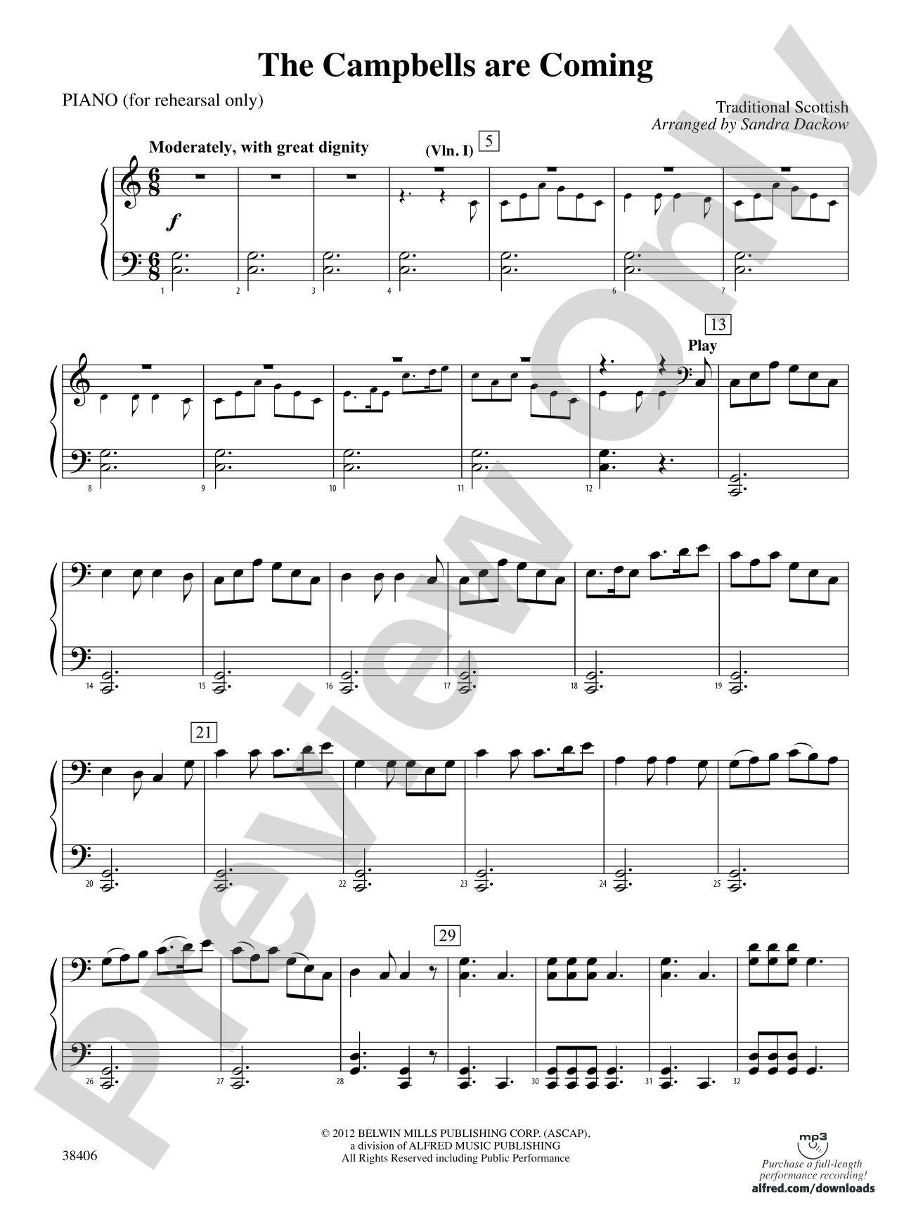 The Campbells are Coming: Piano Accompaniment