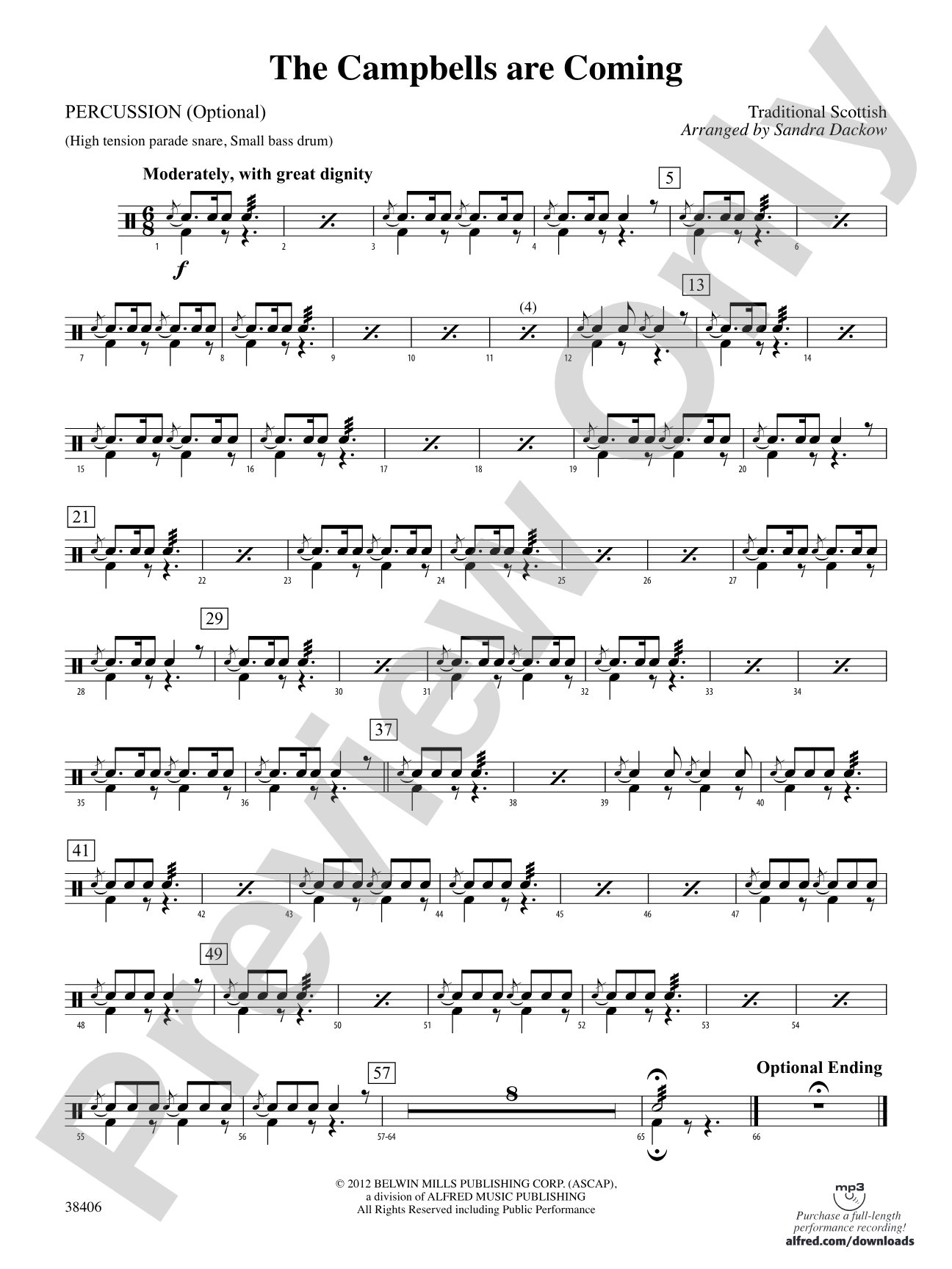 The Campbells are Coming: 1st Percussion
