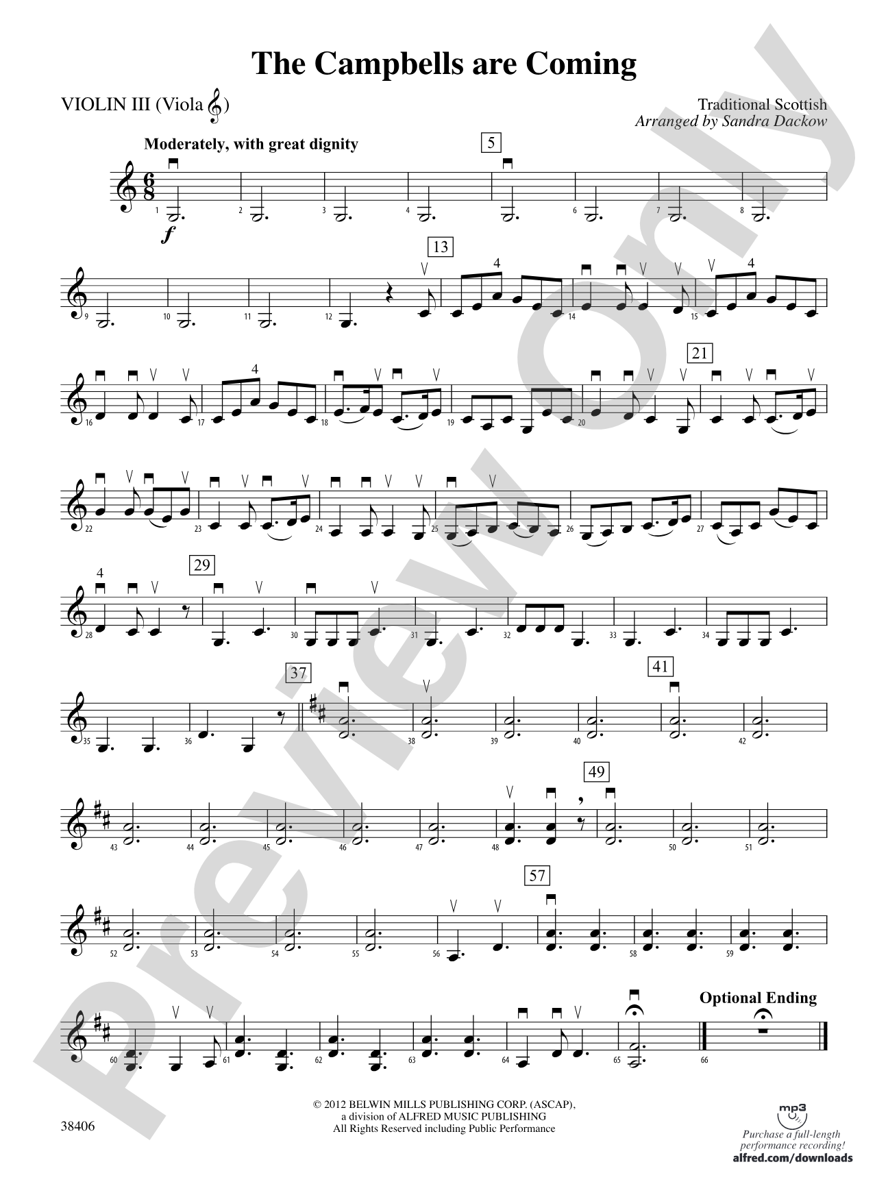 The Campbells are Coming: 3rd Violin (Viola [TC])