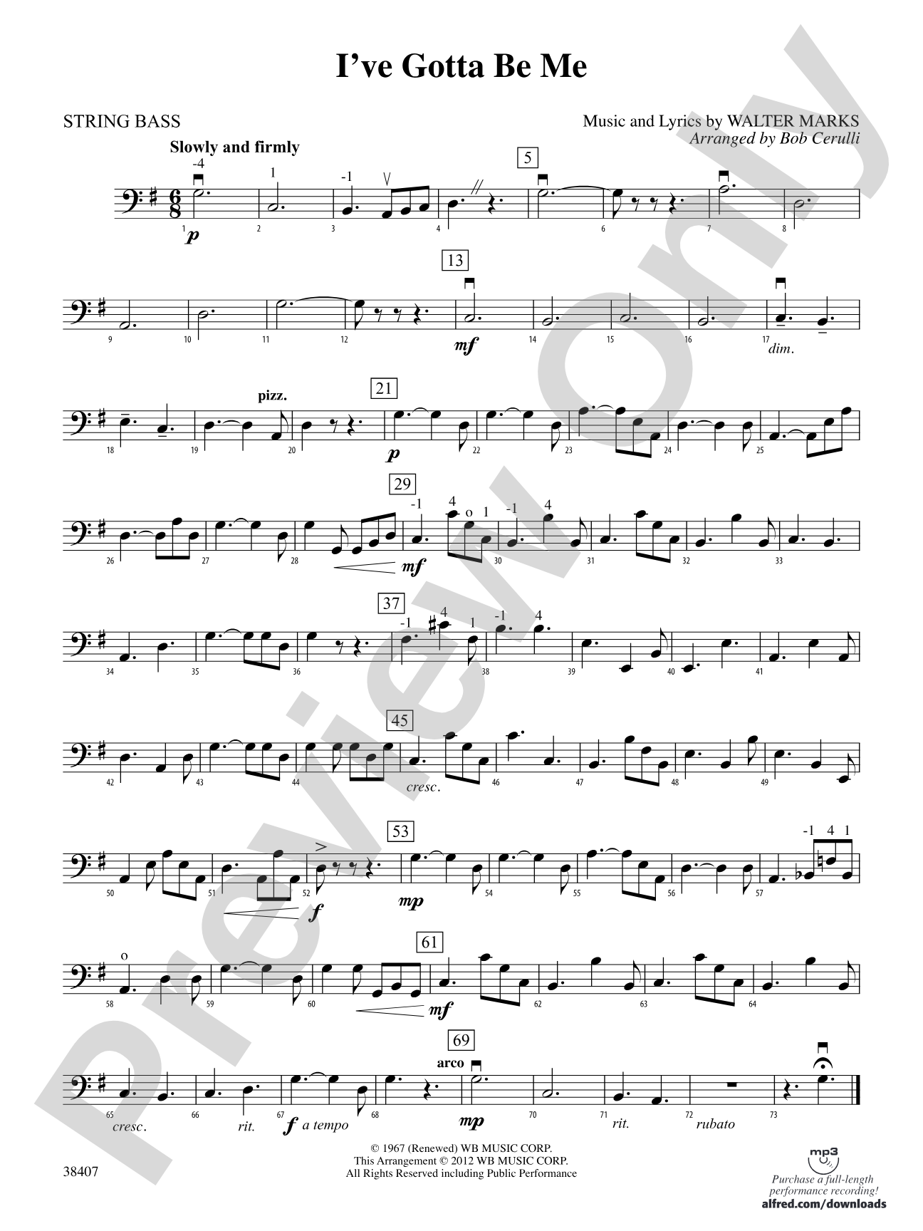 I've Gotta Be Me: String Bass