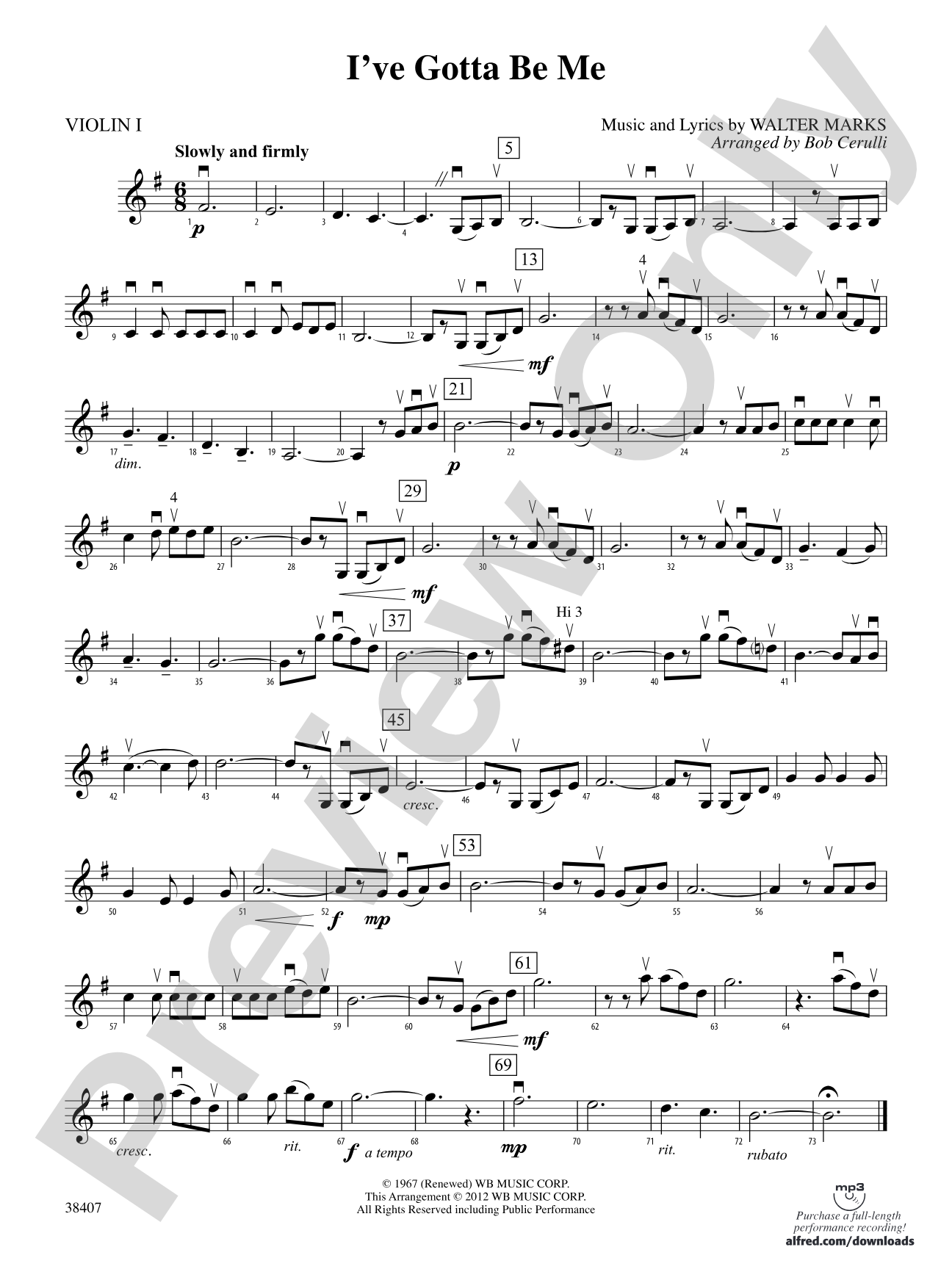 I've Gotta Be Me: 1st Violin