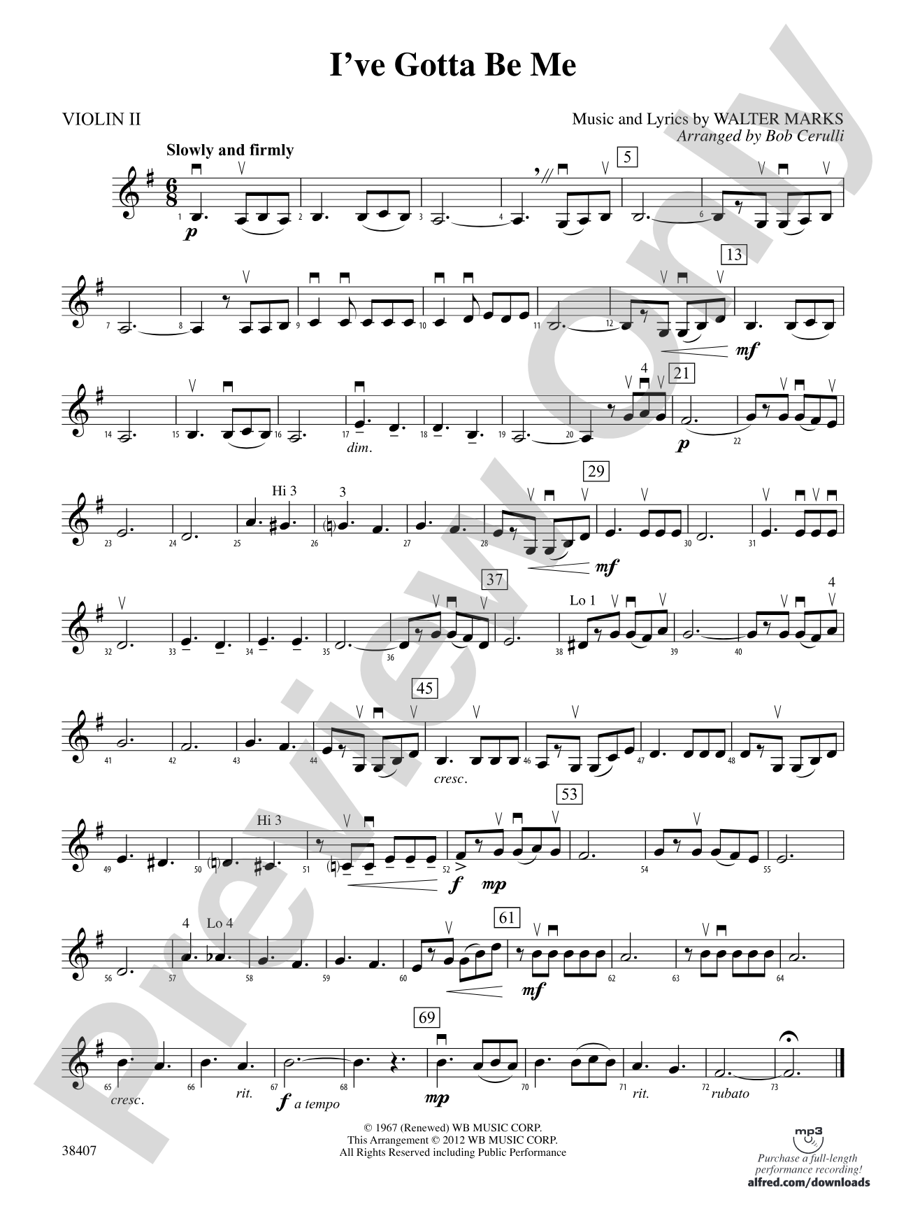 I've Gotta Be Me: 2nd Violin