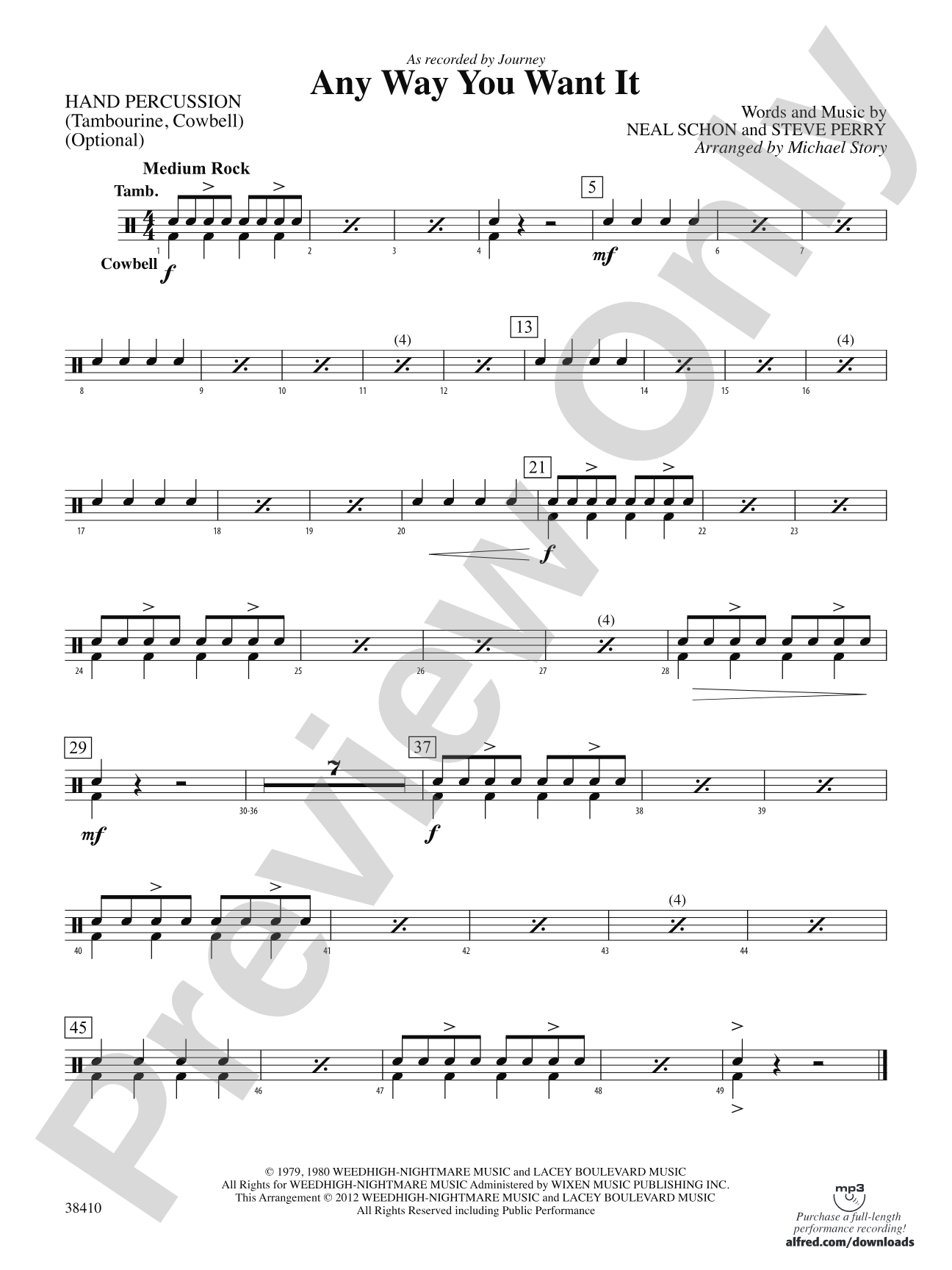 Any Way You Want It: 1st Percussion