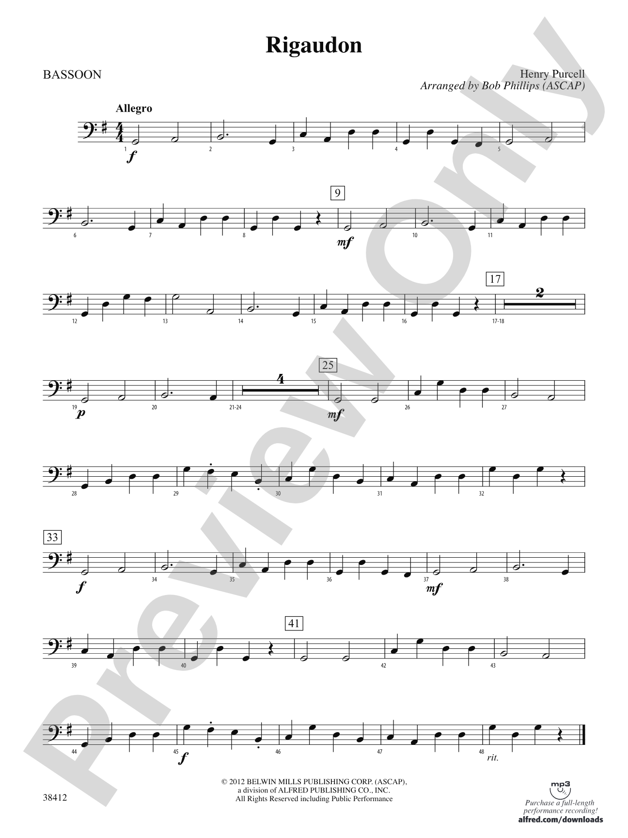 Rigaudon: Bassoon