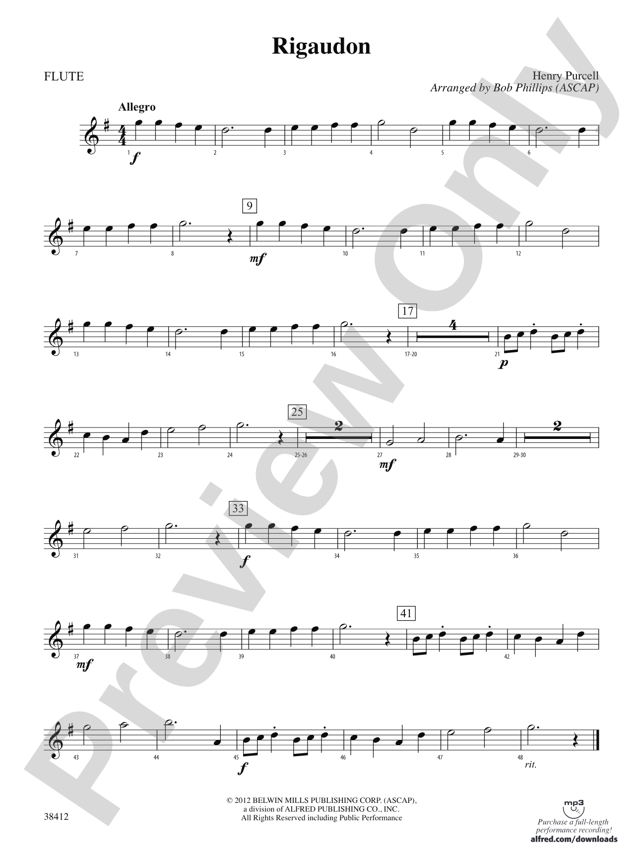 Rigaudon: Flute
