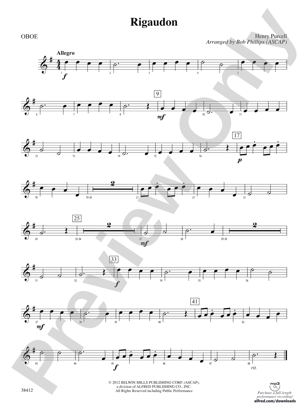 Rigaudon: Oboe