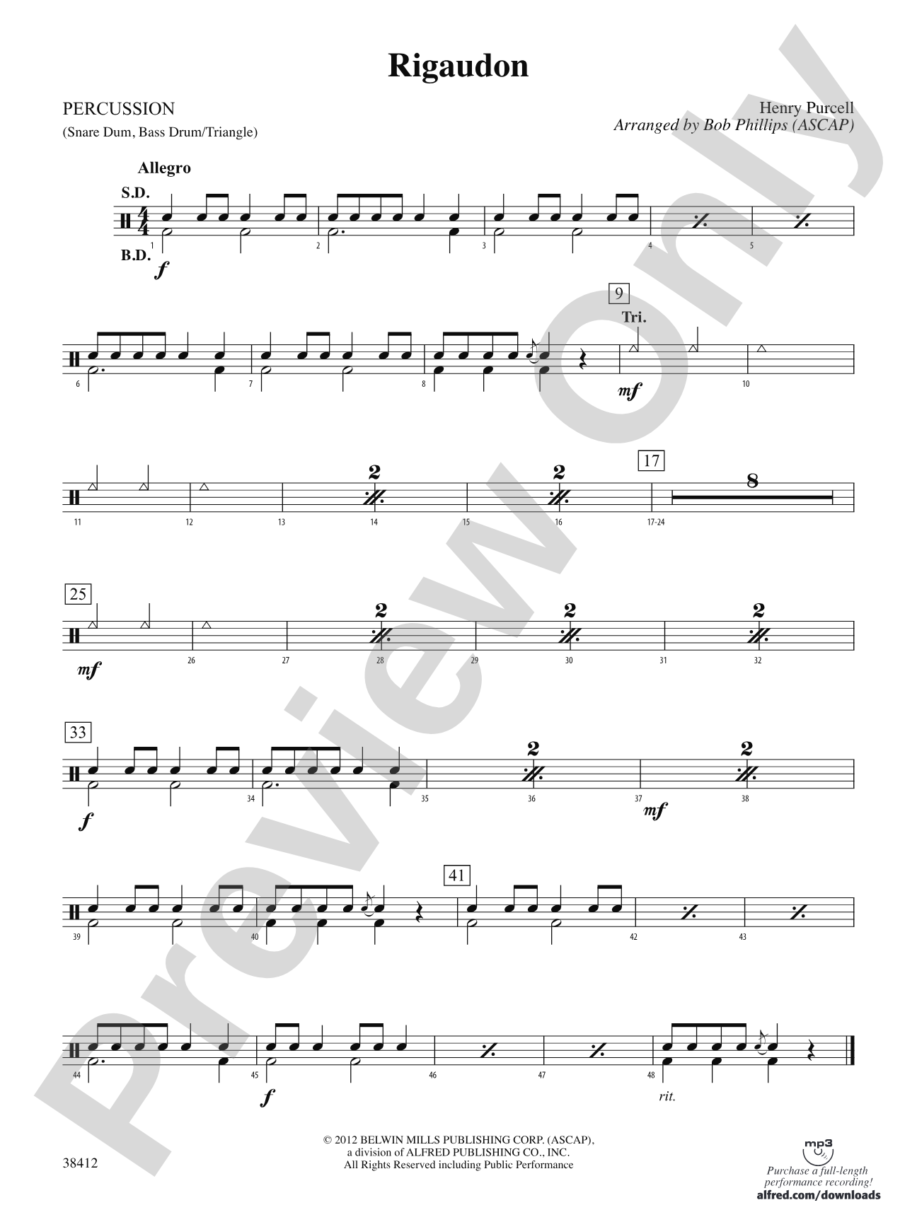 Rigaudon: 1st Percussion