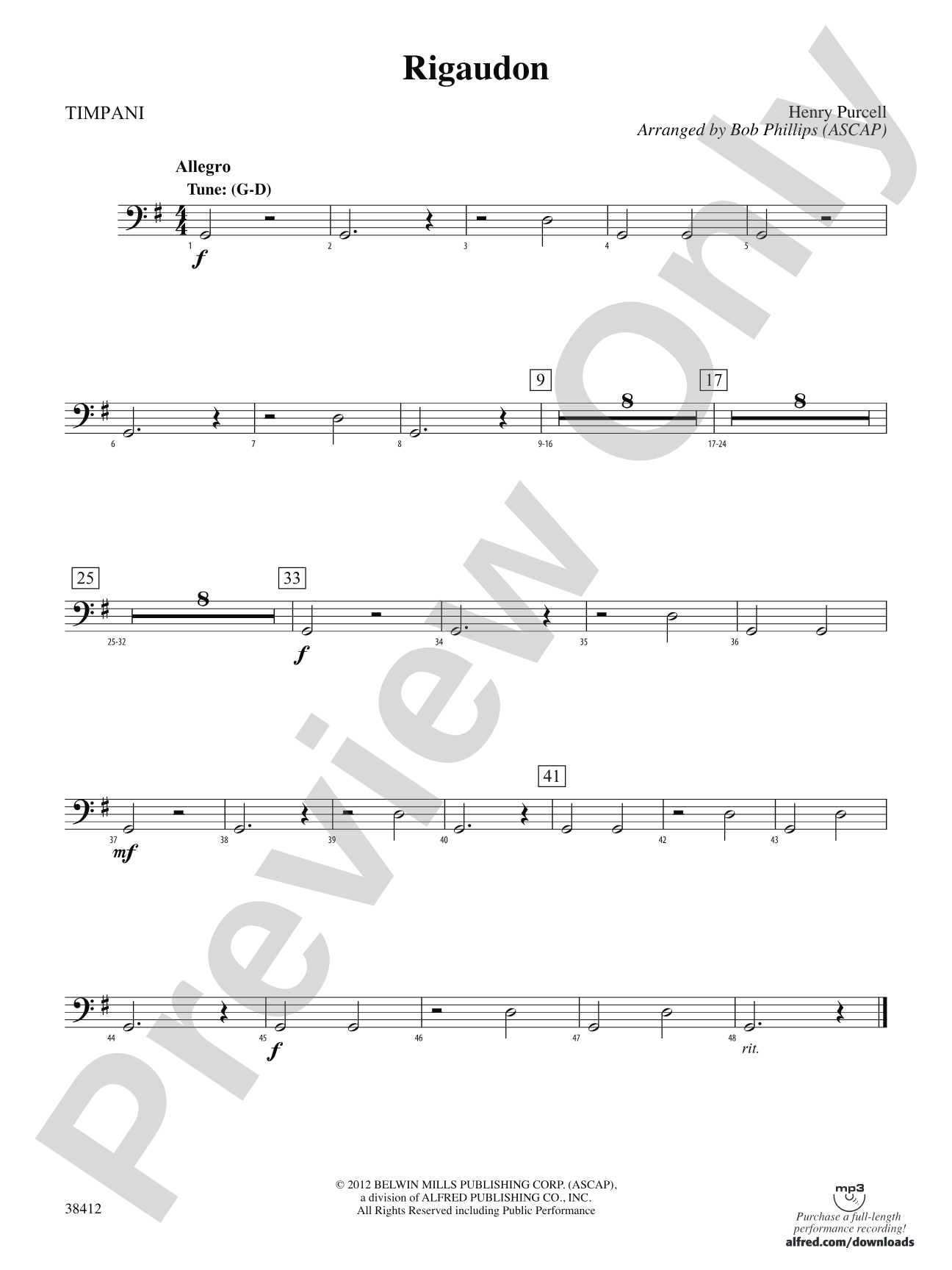 Rigaudon: Timpani