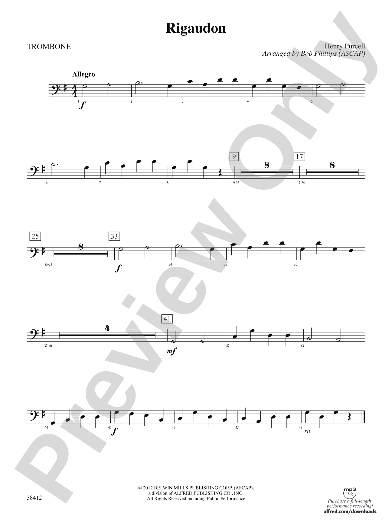 Rigaudon: 1st Trombone