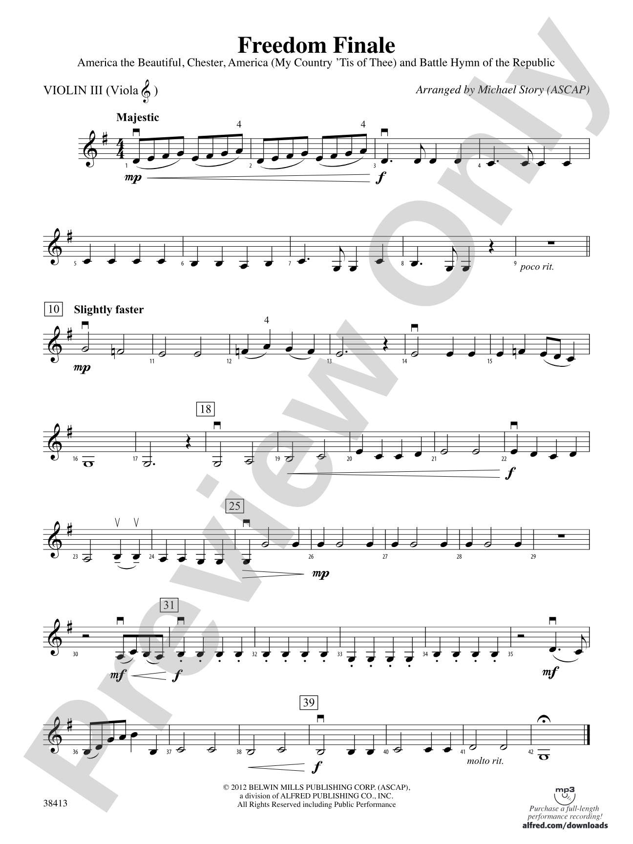 Freedom Finale: 3rd Violin (Viola [TC])