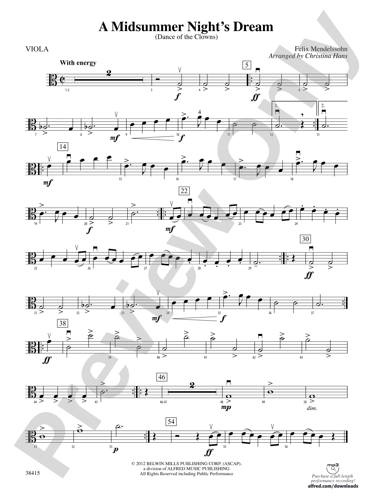 A Midsummer Night's Dream (Dance of the Clowns): Viola