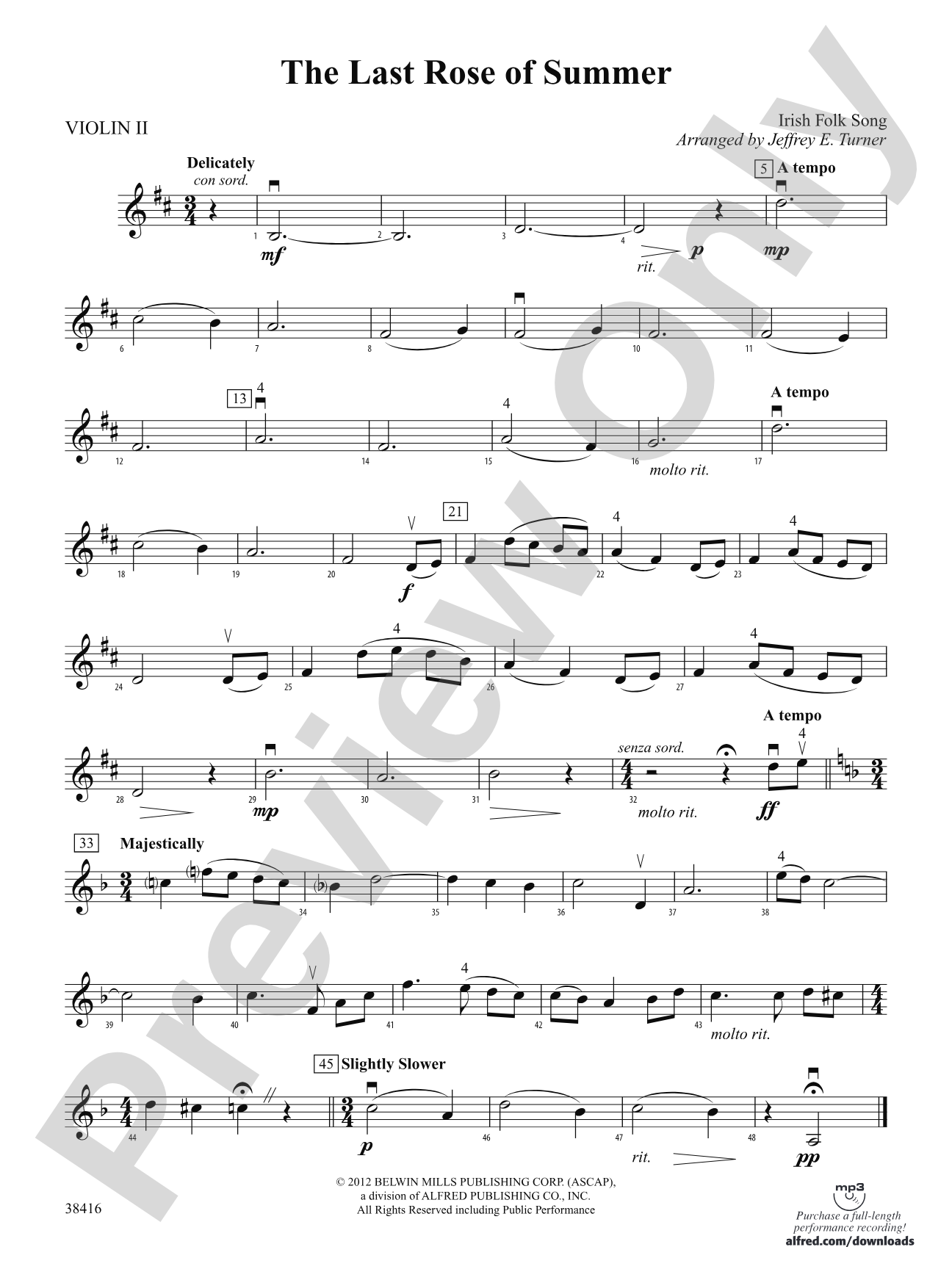 The Last Rose of Summer: 2nd Violin