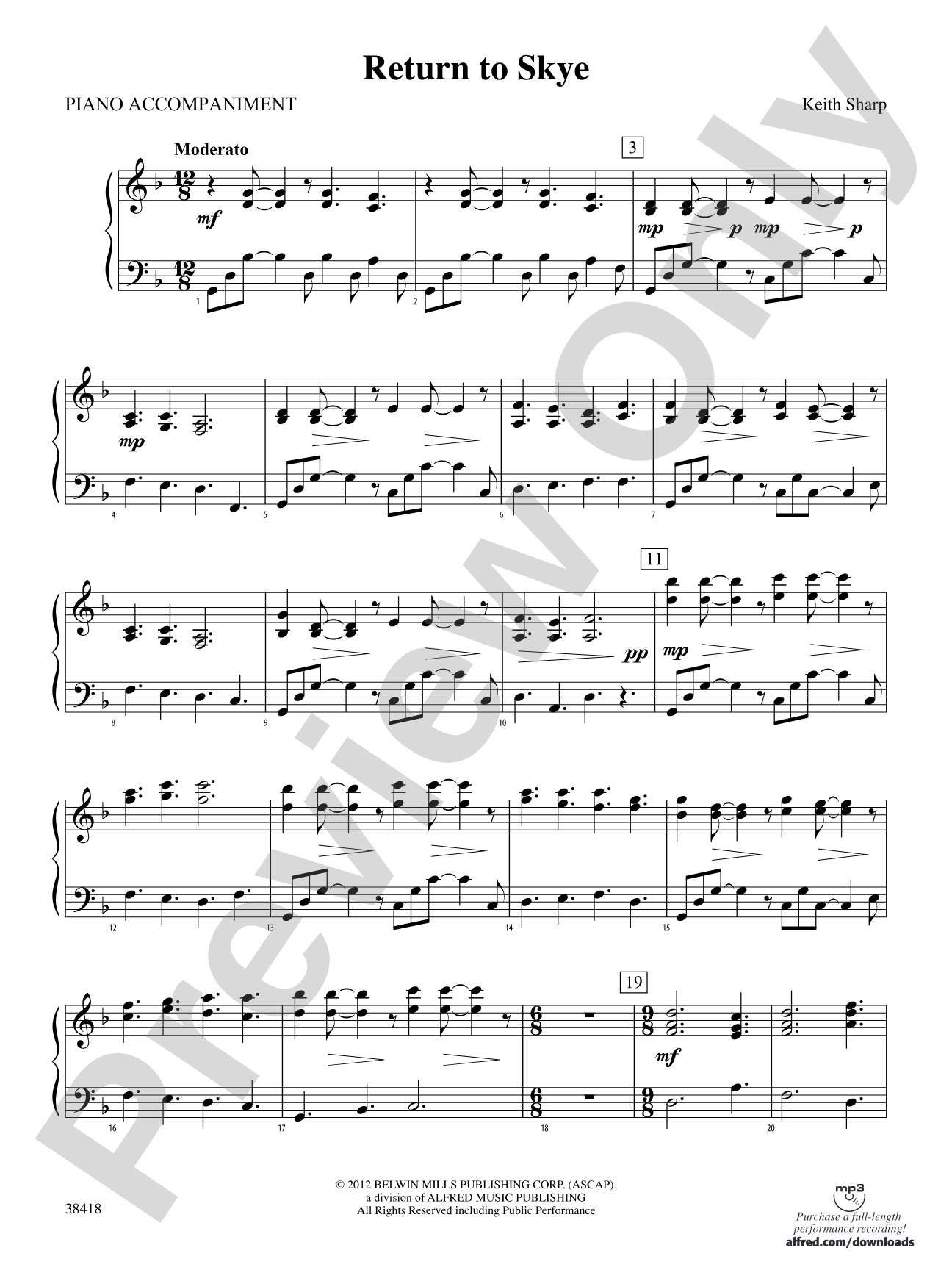 Return to Skye: Piano Accompaniment
