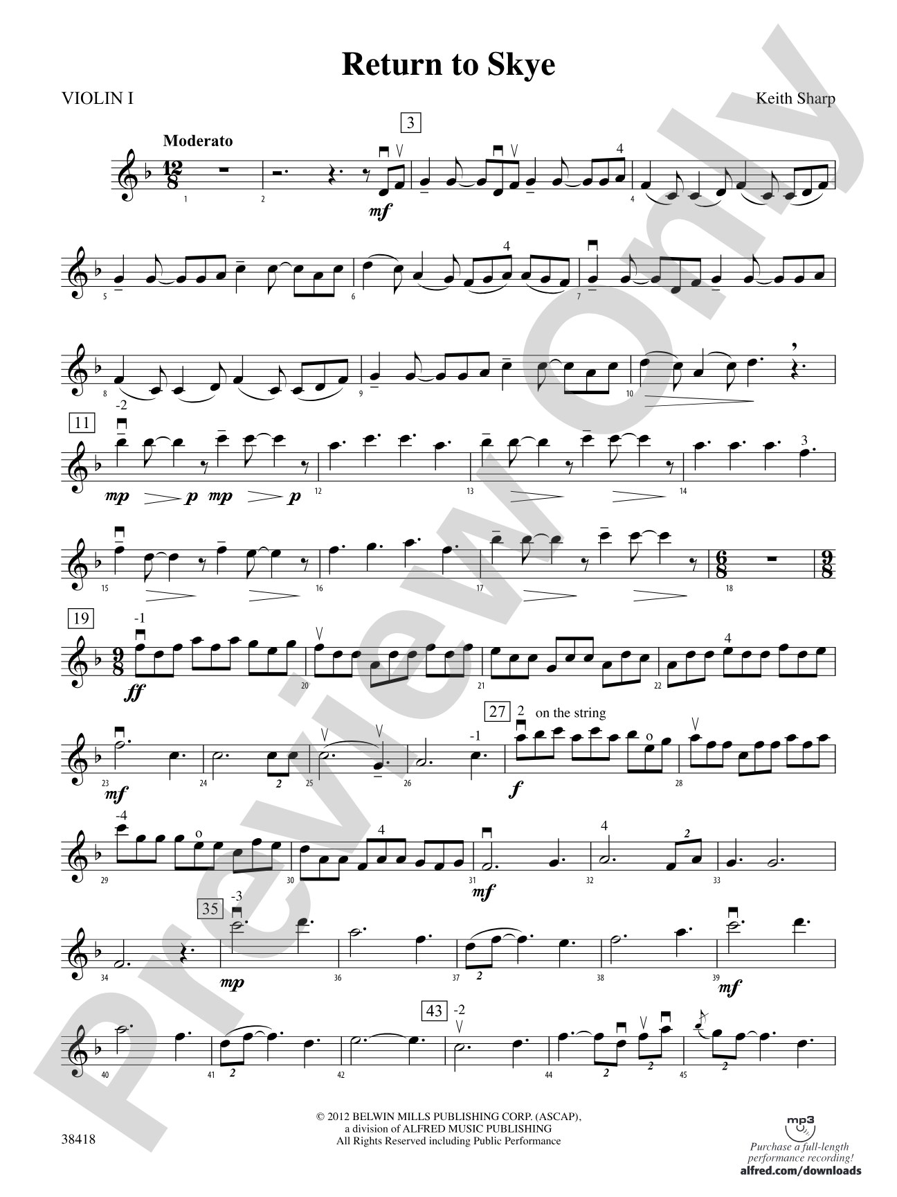 Return to Skye: 1st Violin
