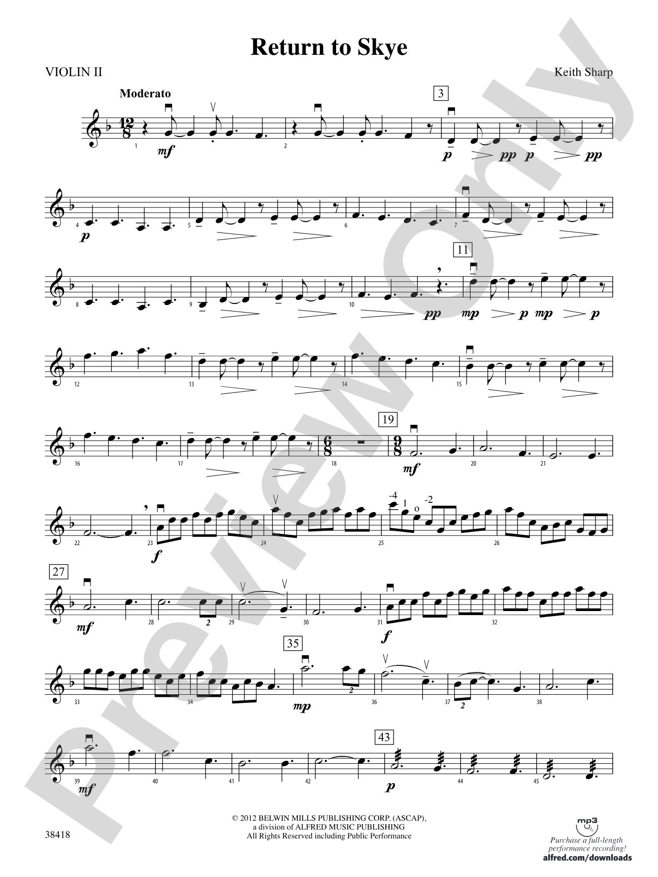 Return to Skye: 2nd Violin