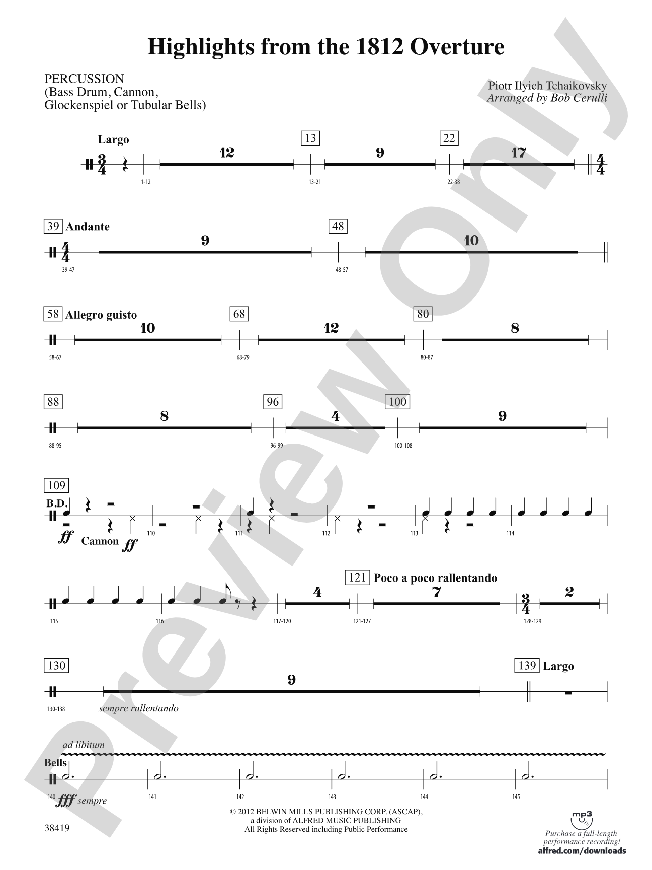 Highlights from the 1812 Overture: 1st Percussion