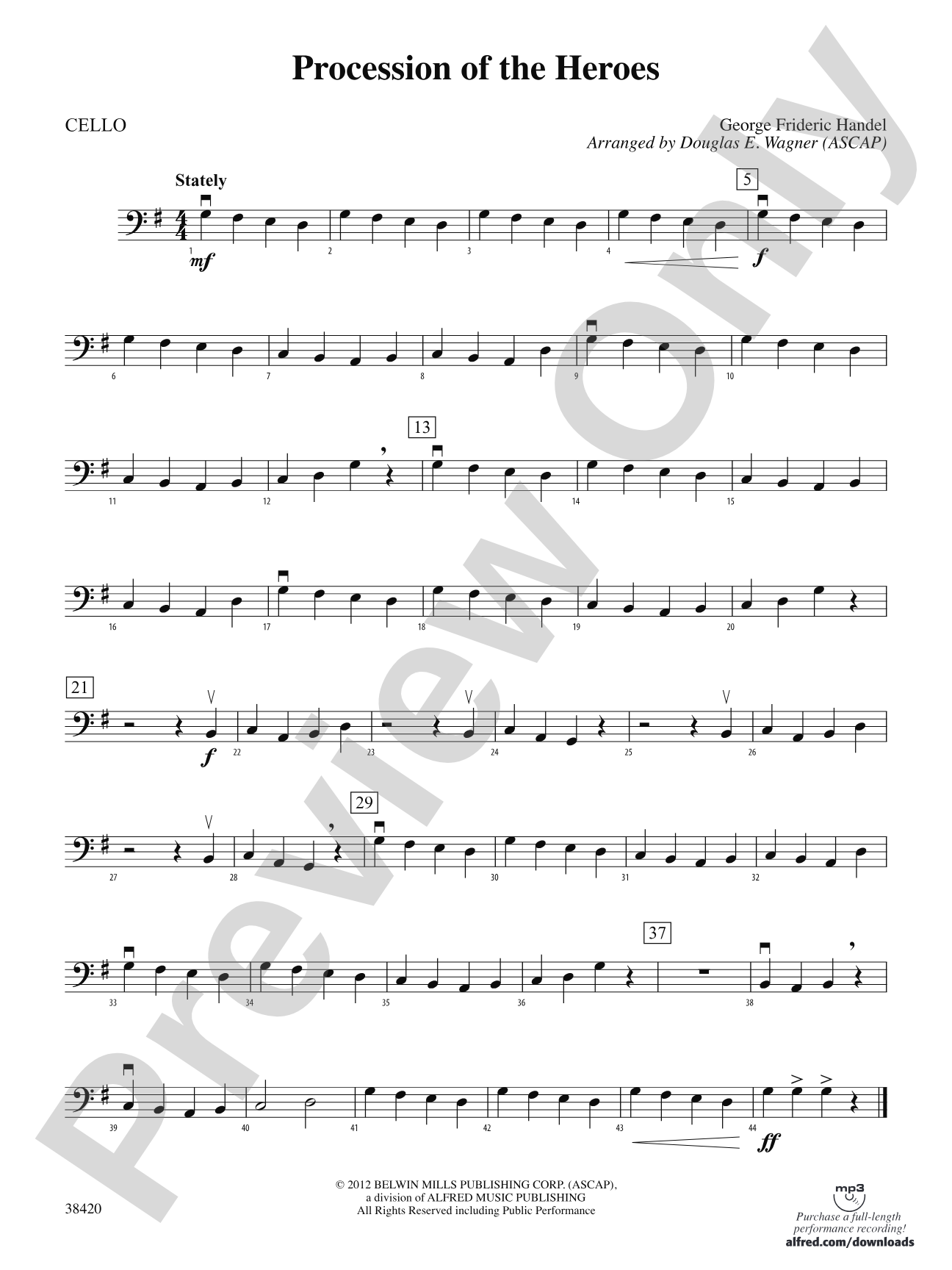 Procession of the Heroes: Cello