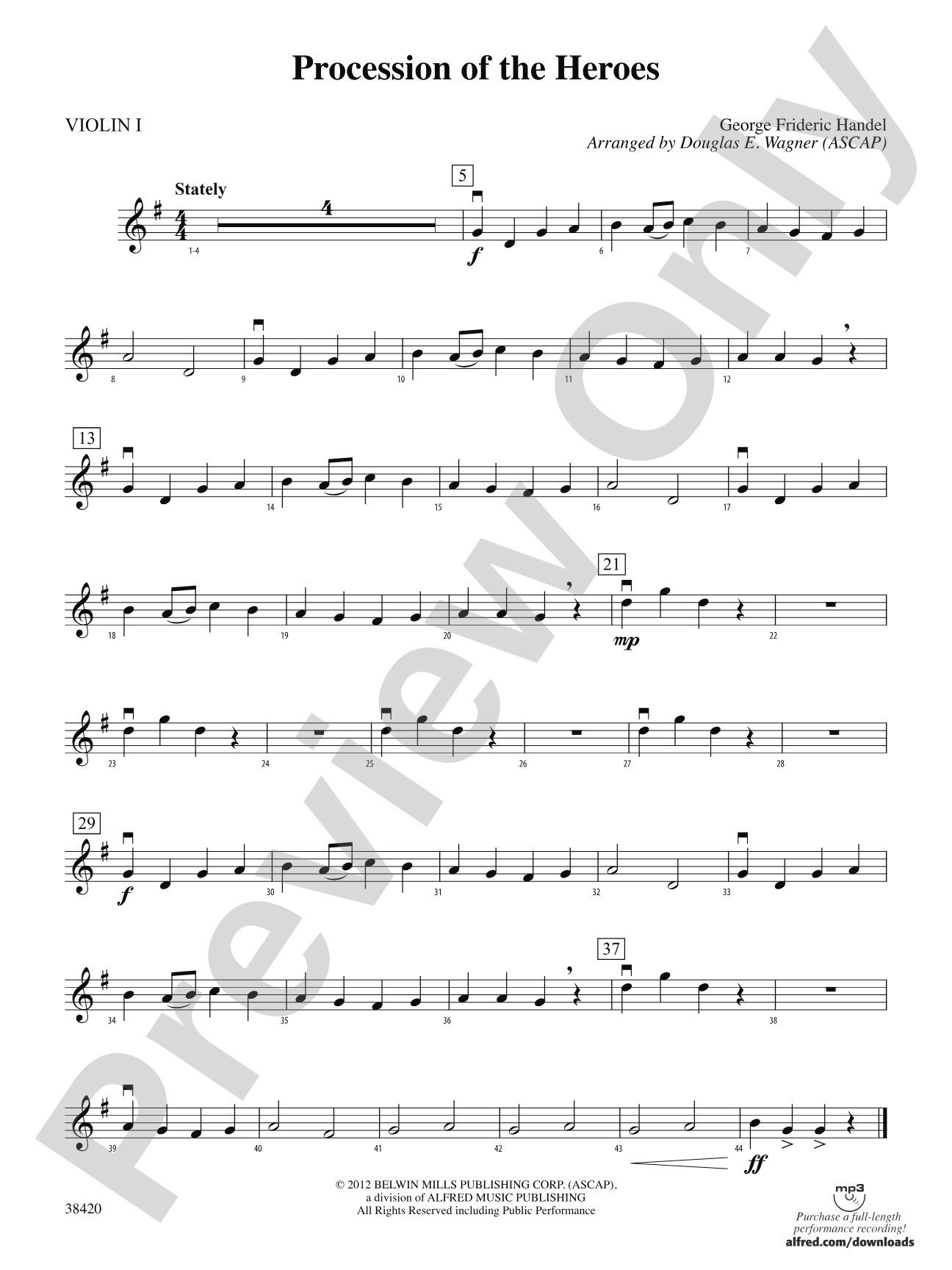 Procession of the Heroes: 1st Violin