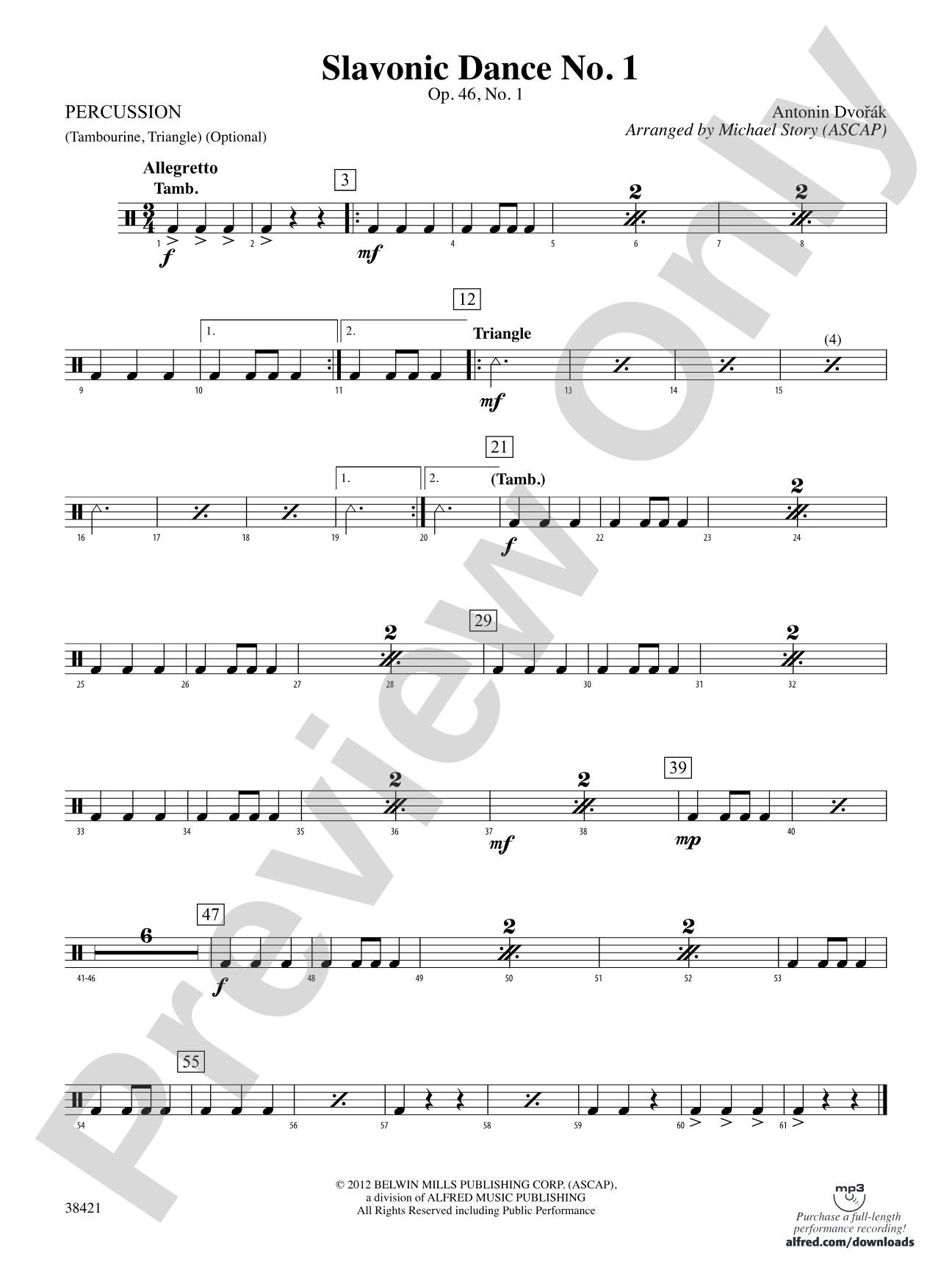 Slavonic Dance No. 1: 1st Percussion