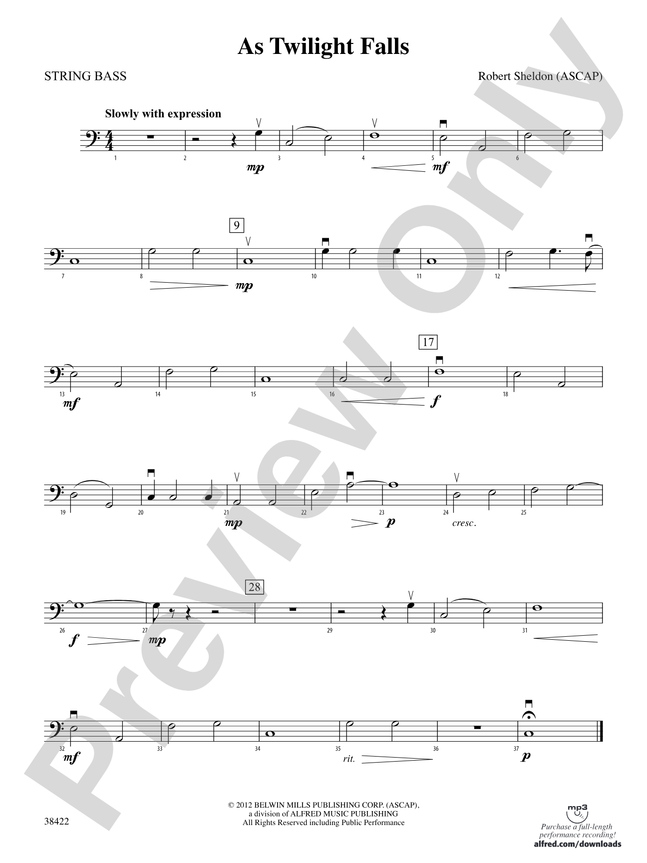 As Twilight Falls: String Bass