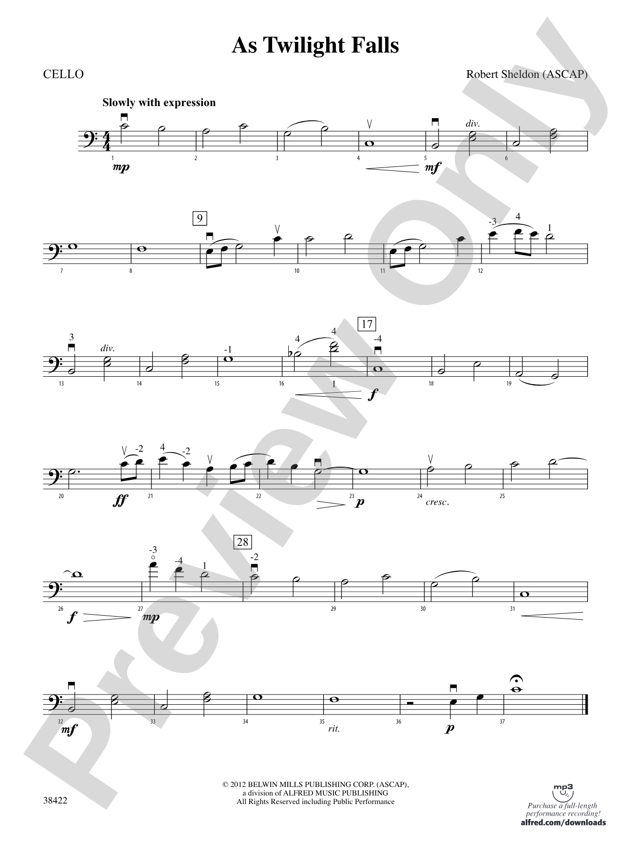 As Twilight Falls: Cello