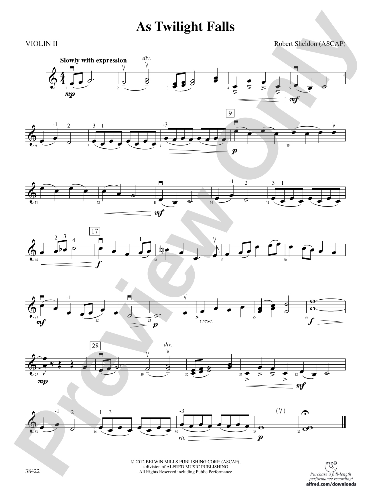 As Twilight Falls: 2nd Violin