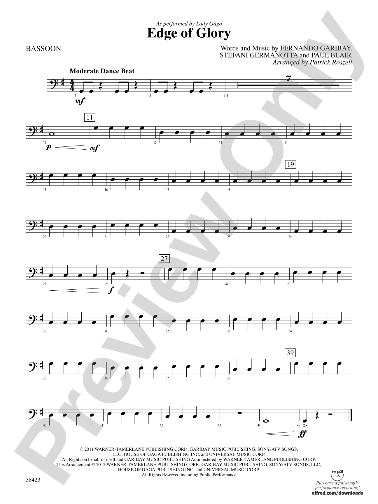 Edge of Glory: Bassoon