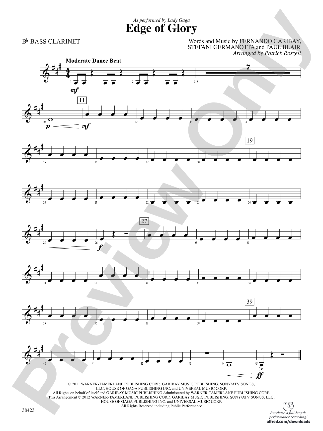 Edge of Glory: B-flat Bass Clarinet