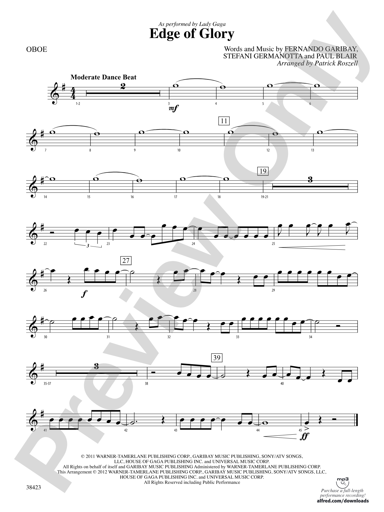Edge of Glory: Oboe