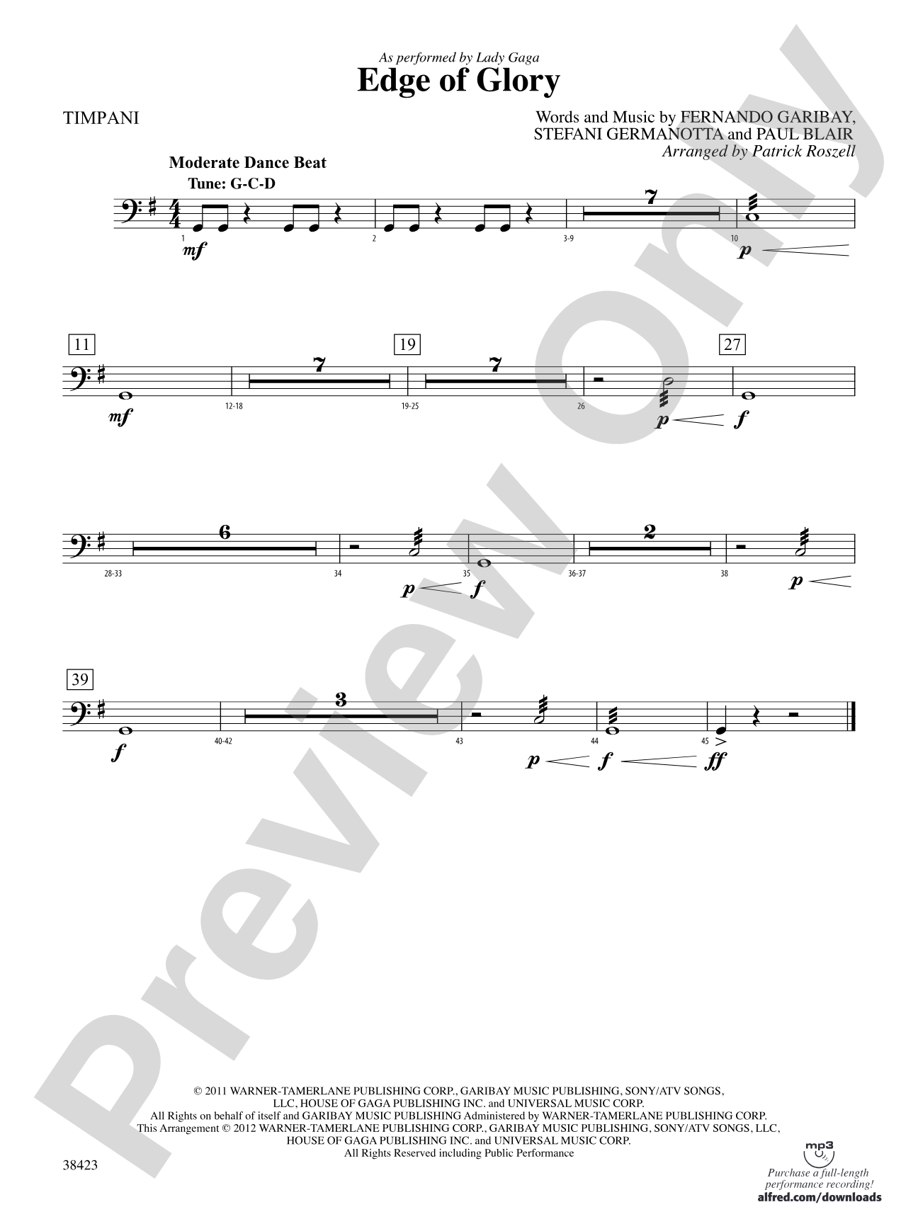 Edge of Glory: Timpani