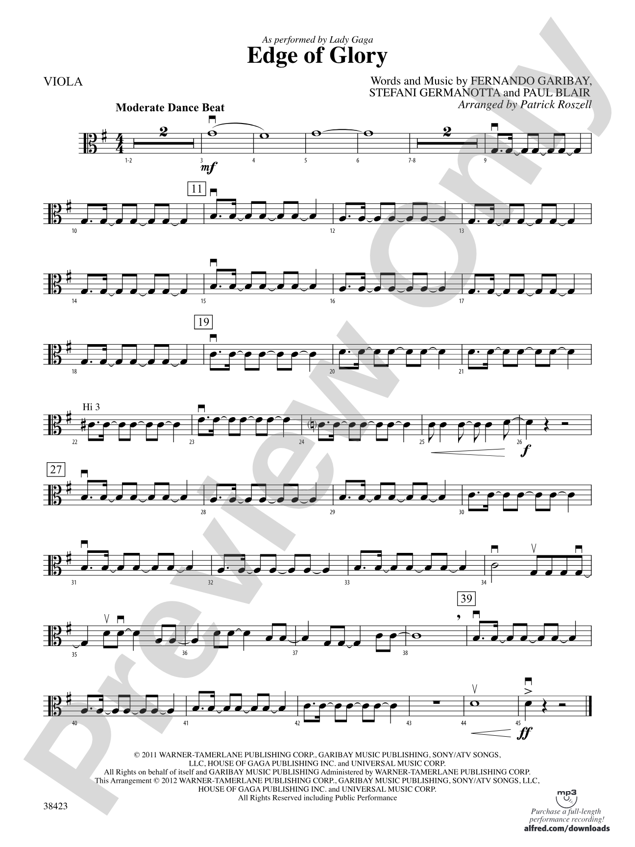 Edge of Glory: Viola