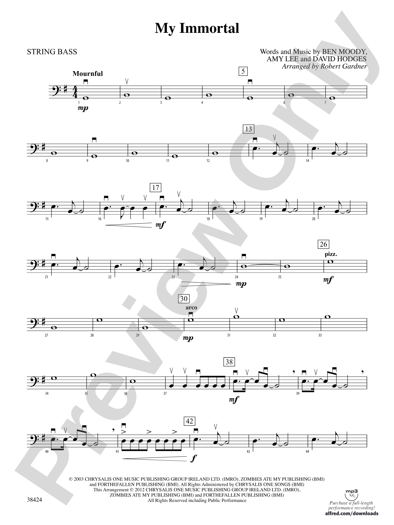 My Immortal: String Bass