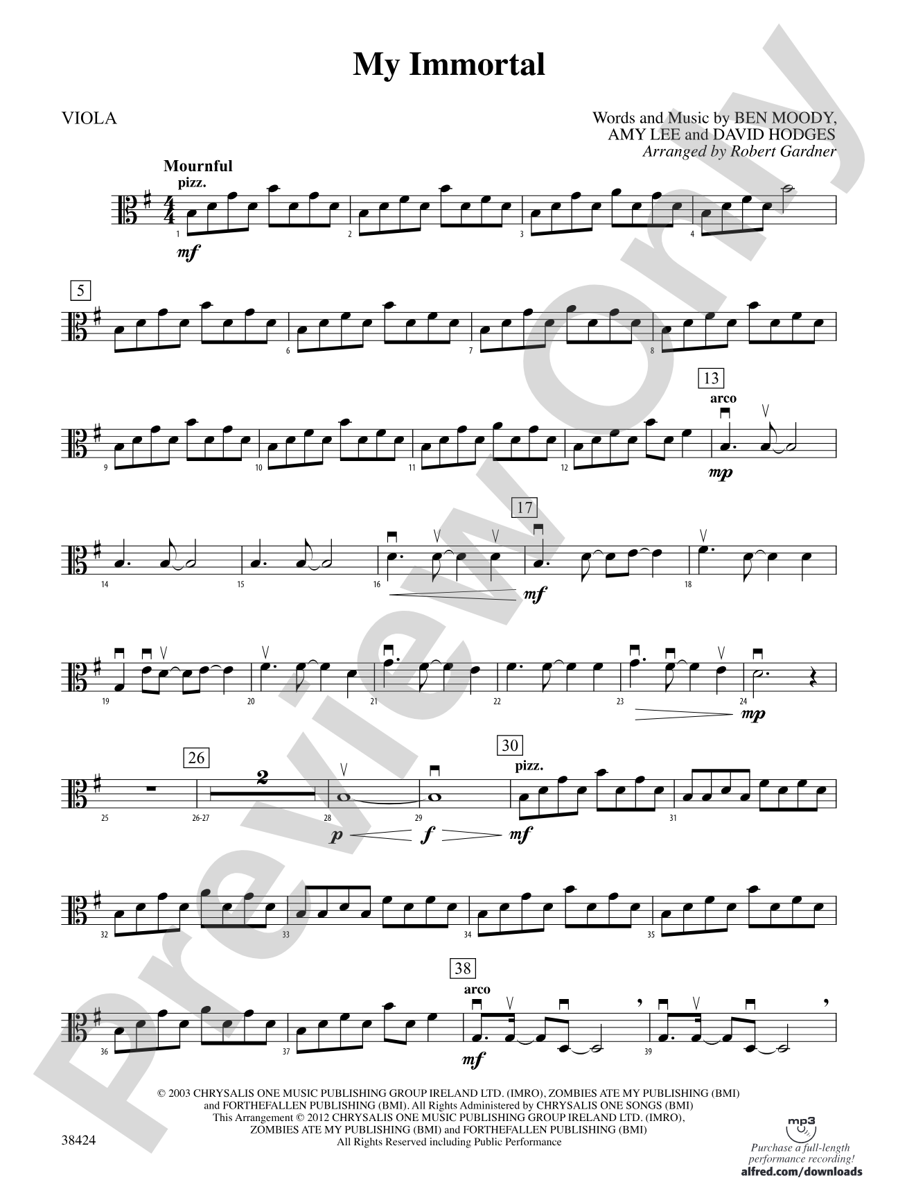 My Immortal: Viola