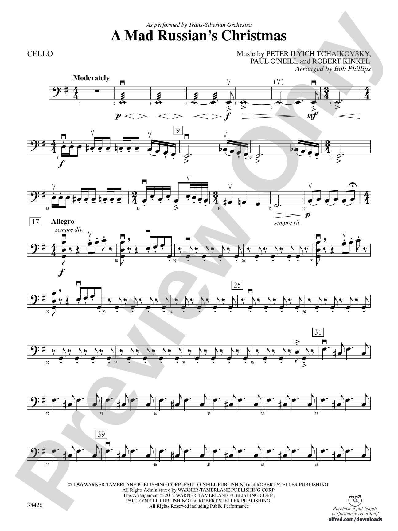 A Mad Russian's Christmas: Cello
