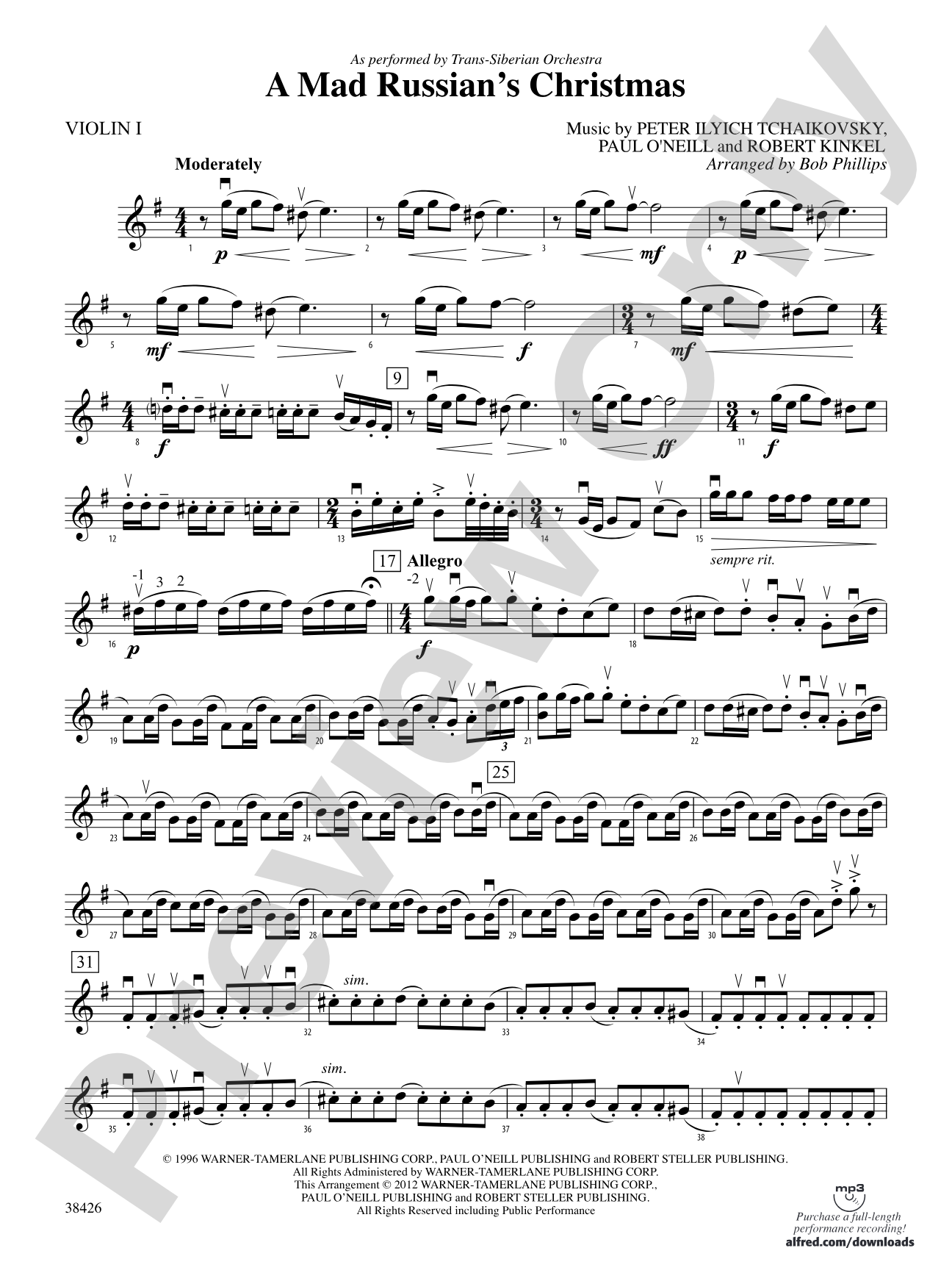 A Mad Russian's Christmas: 1st Violin