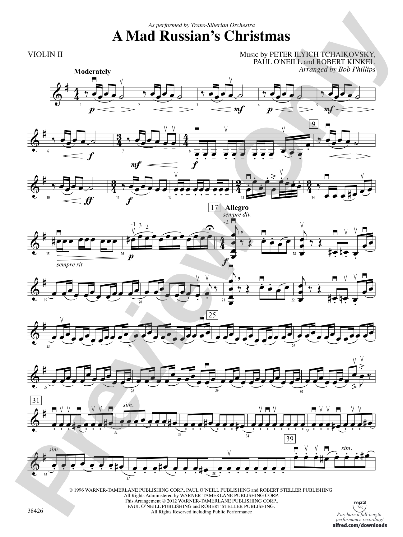 A Mad Russian's Christmas: 2nd Violin