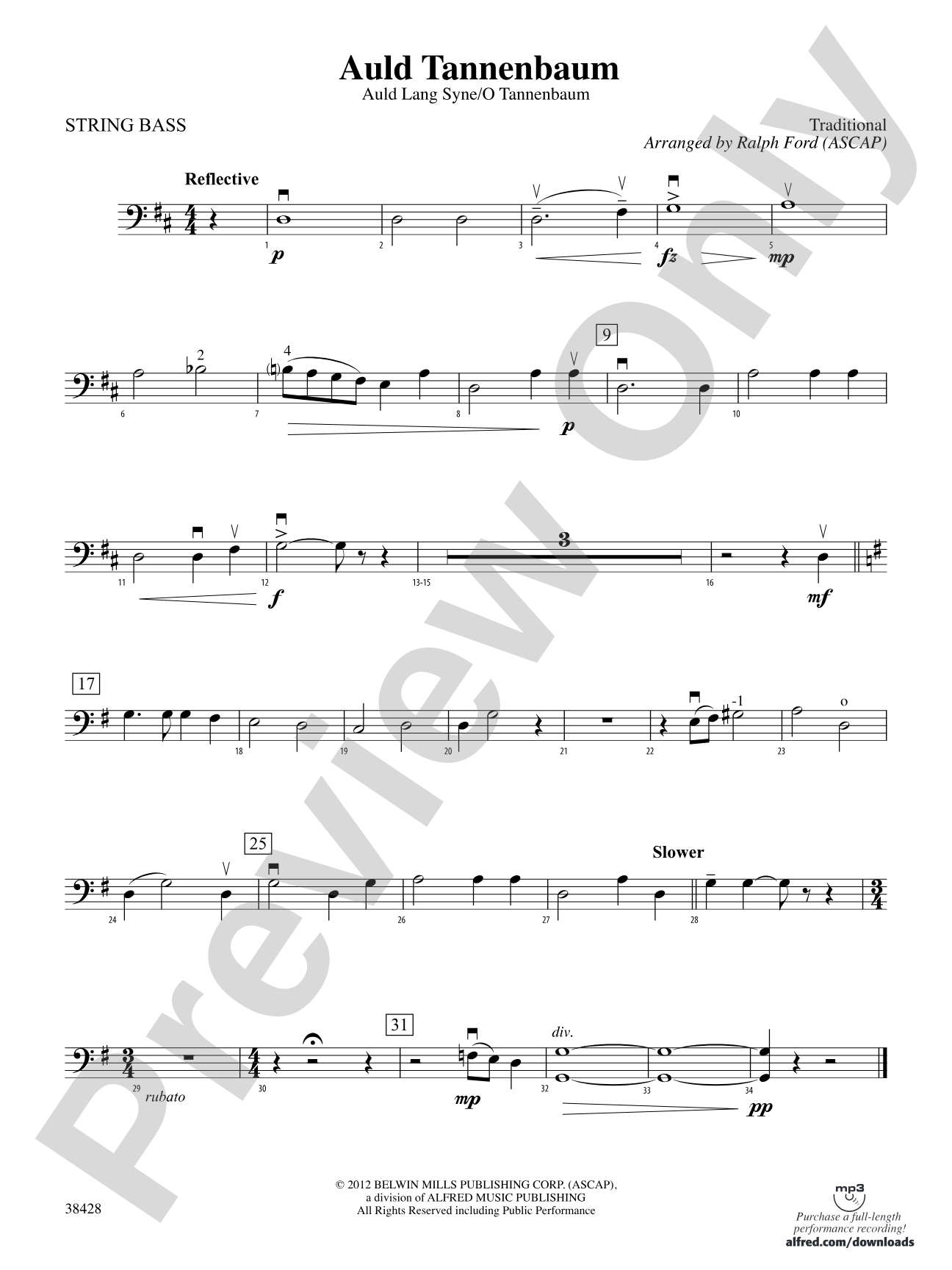 Auld Tannenbaum: String Bass