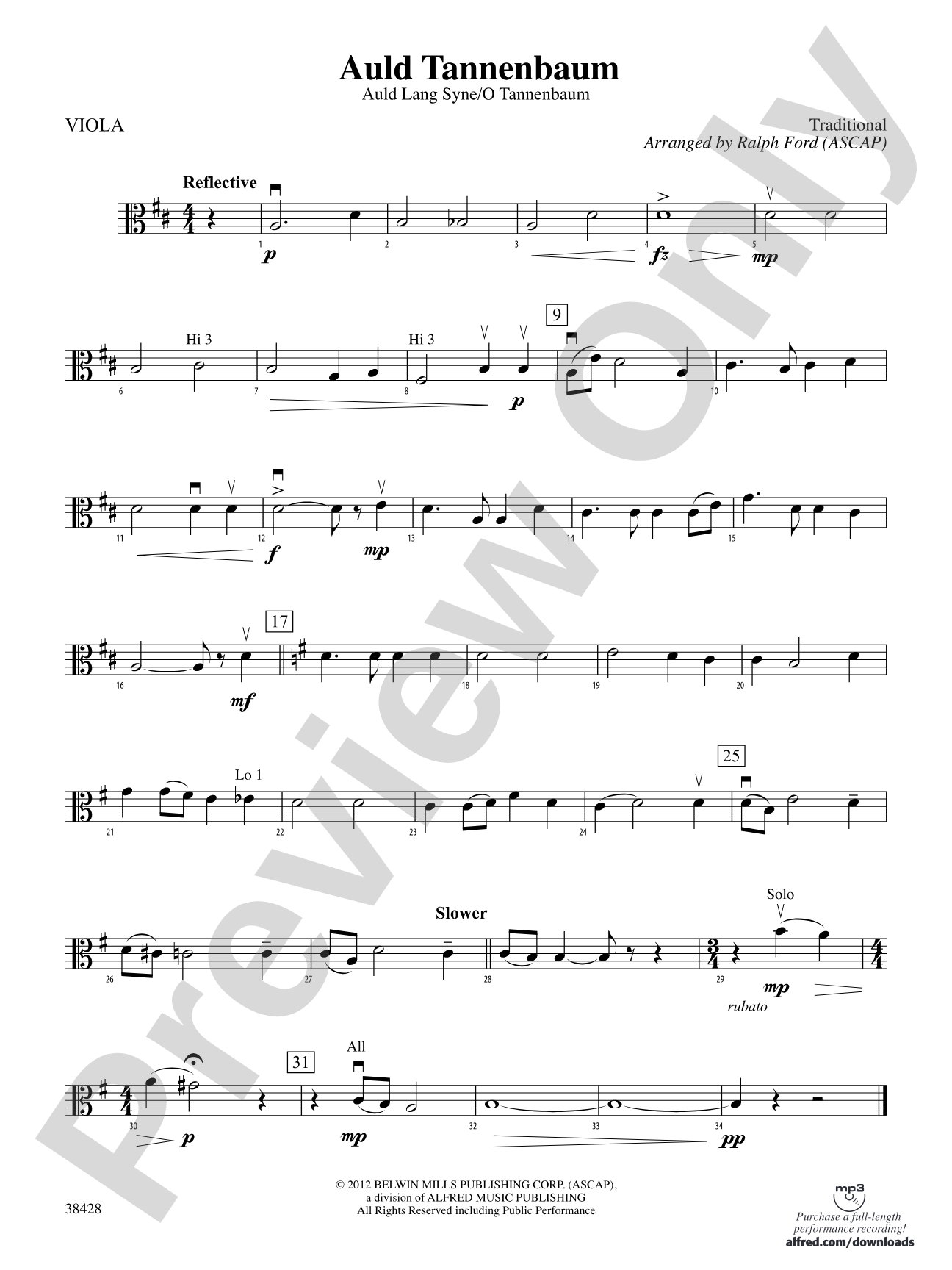 Auld Tannenbaum: Viola