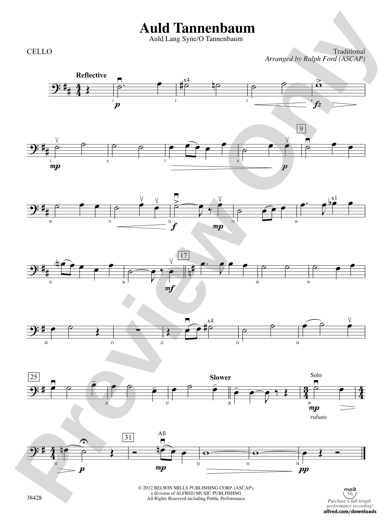 Auld Tannenbaum: Cello