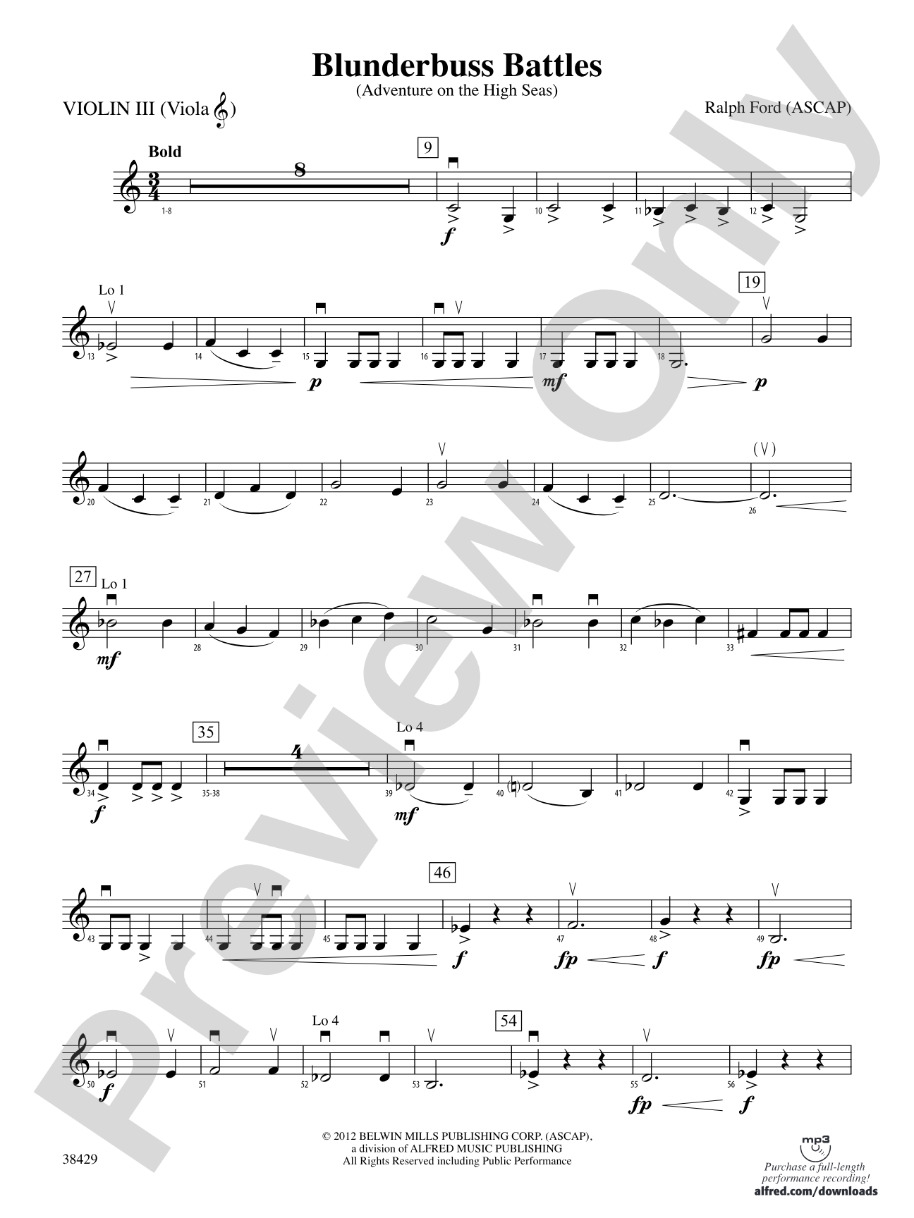 Blunderbuss Battles: 3rd Violin (Viola [TC])