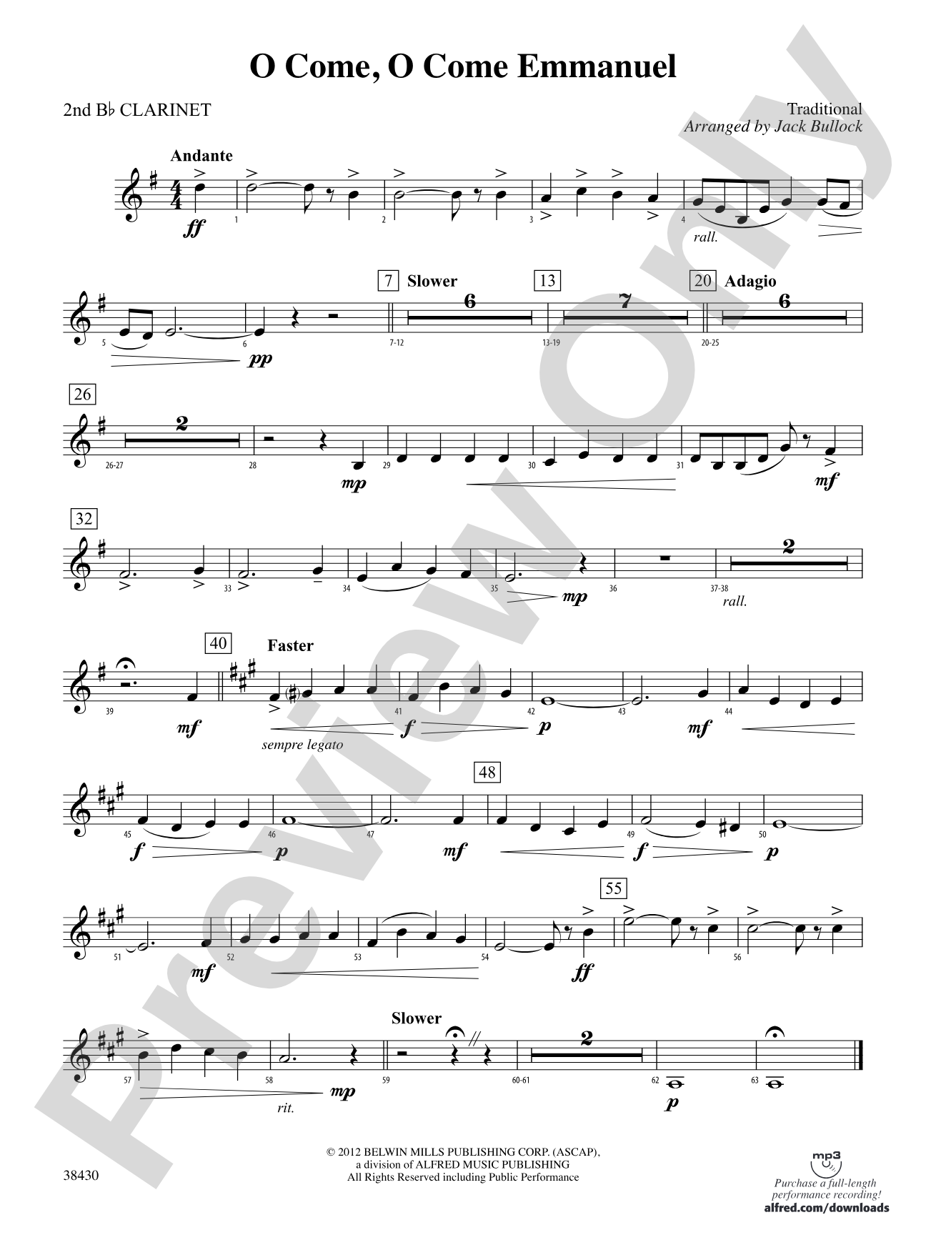 O Come, O Come Emmanuel: 2nd B-flat Clarinet