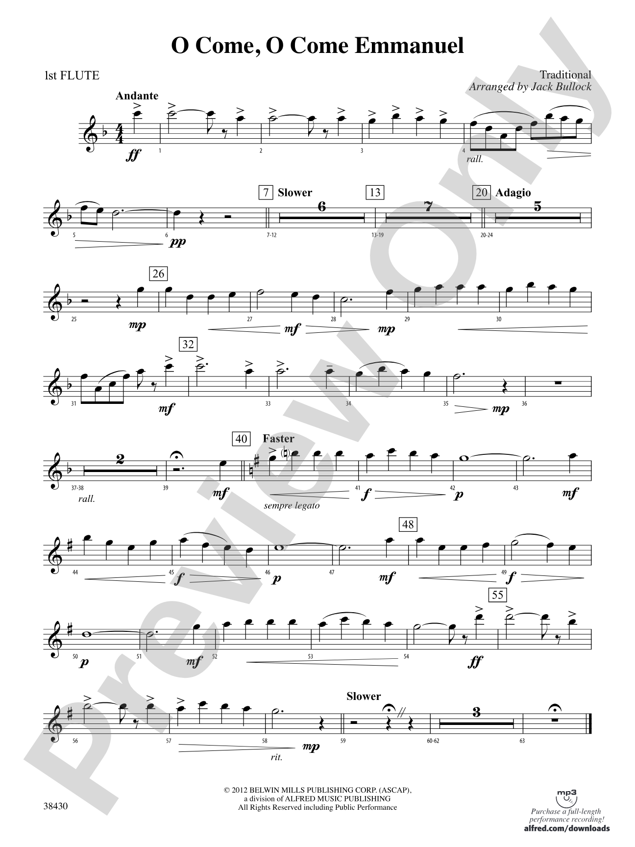 O Come, O Come Emmanuel: Flute
